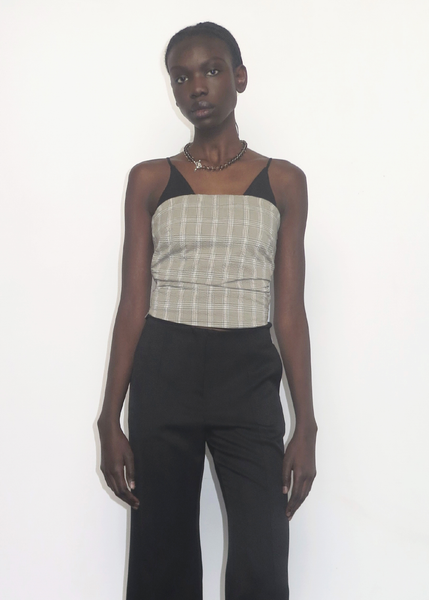 EAPHI CHECK BUSTIER — COLLAGE Permanent Vacation - Subject Bustier ~ Beige Check - Permanent