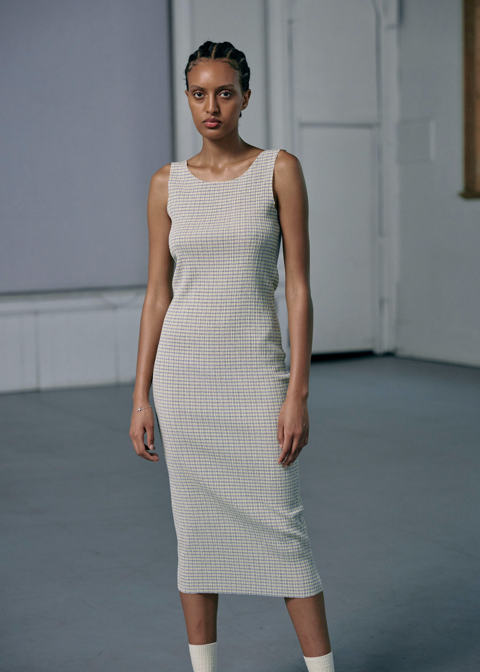 Ritual Tank Dress ~ Lavender / Cream