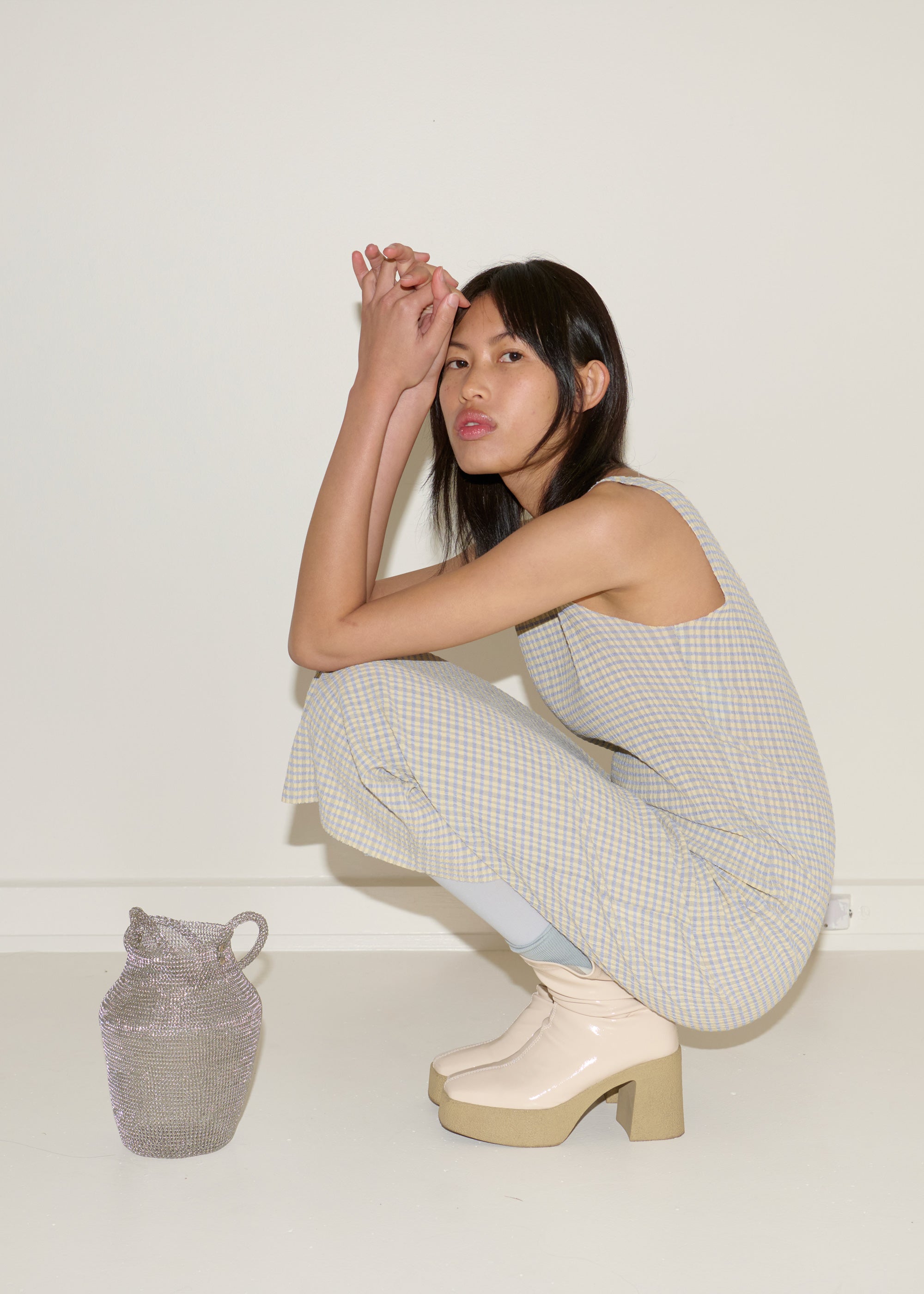 Ritual Tank Dress ~ Lavender / Cream