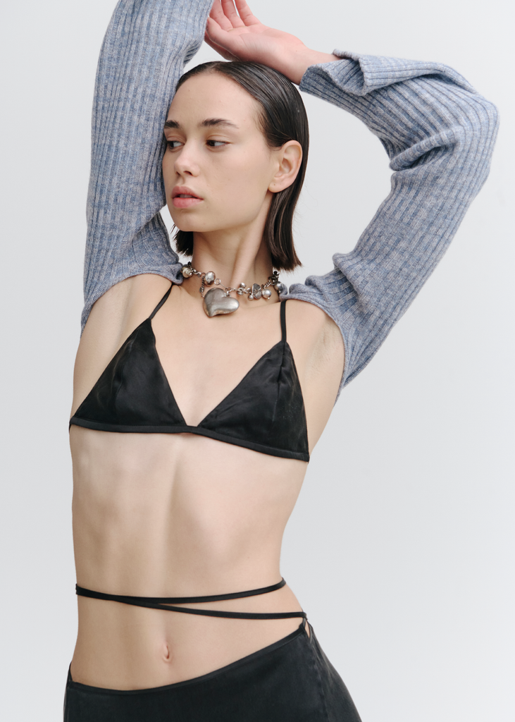 Tension Knitted Shrug ~ Denim