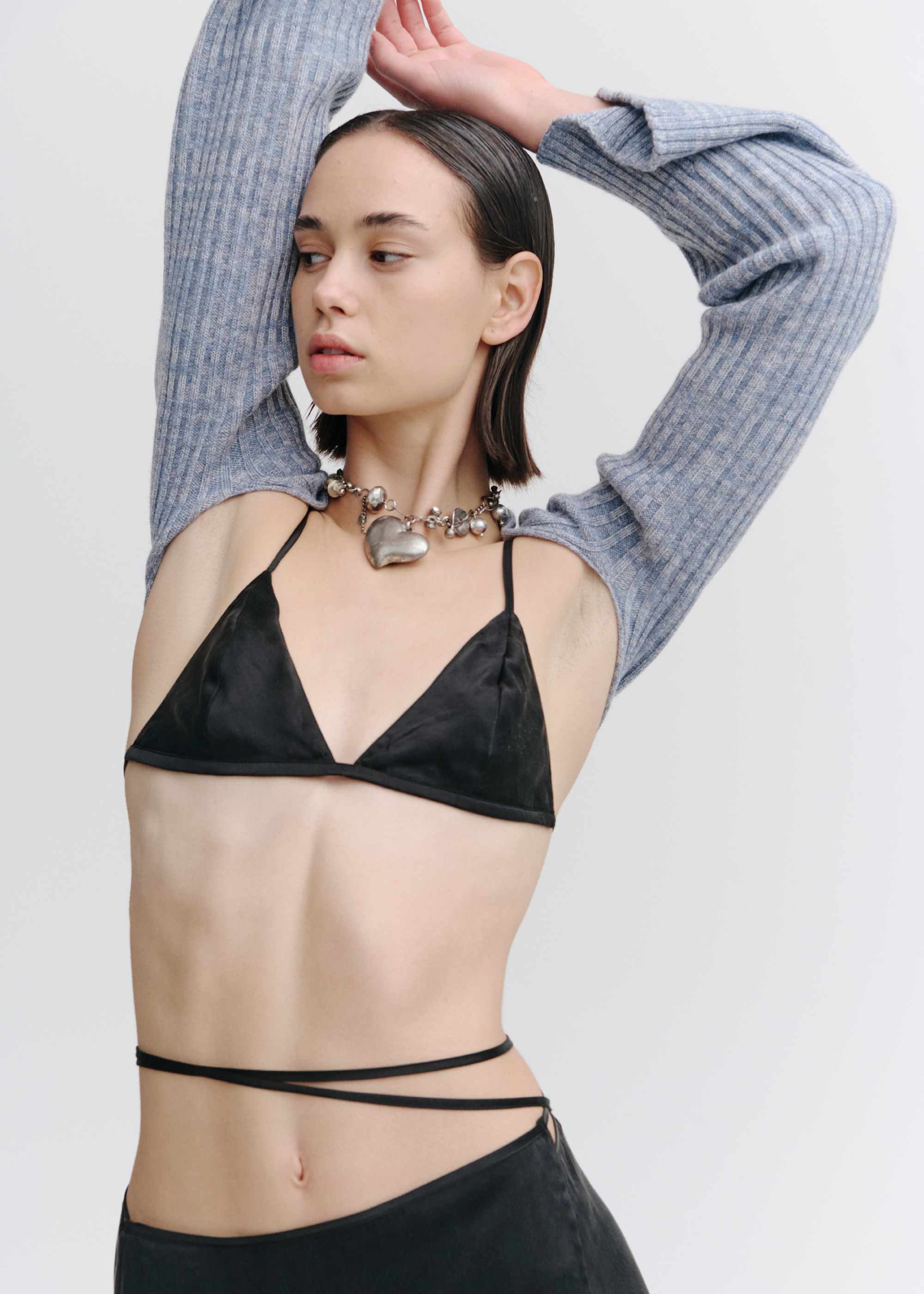 Tension Knitted Shrug ~ Denim