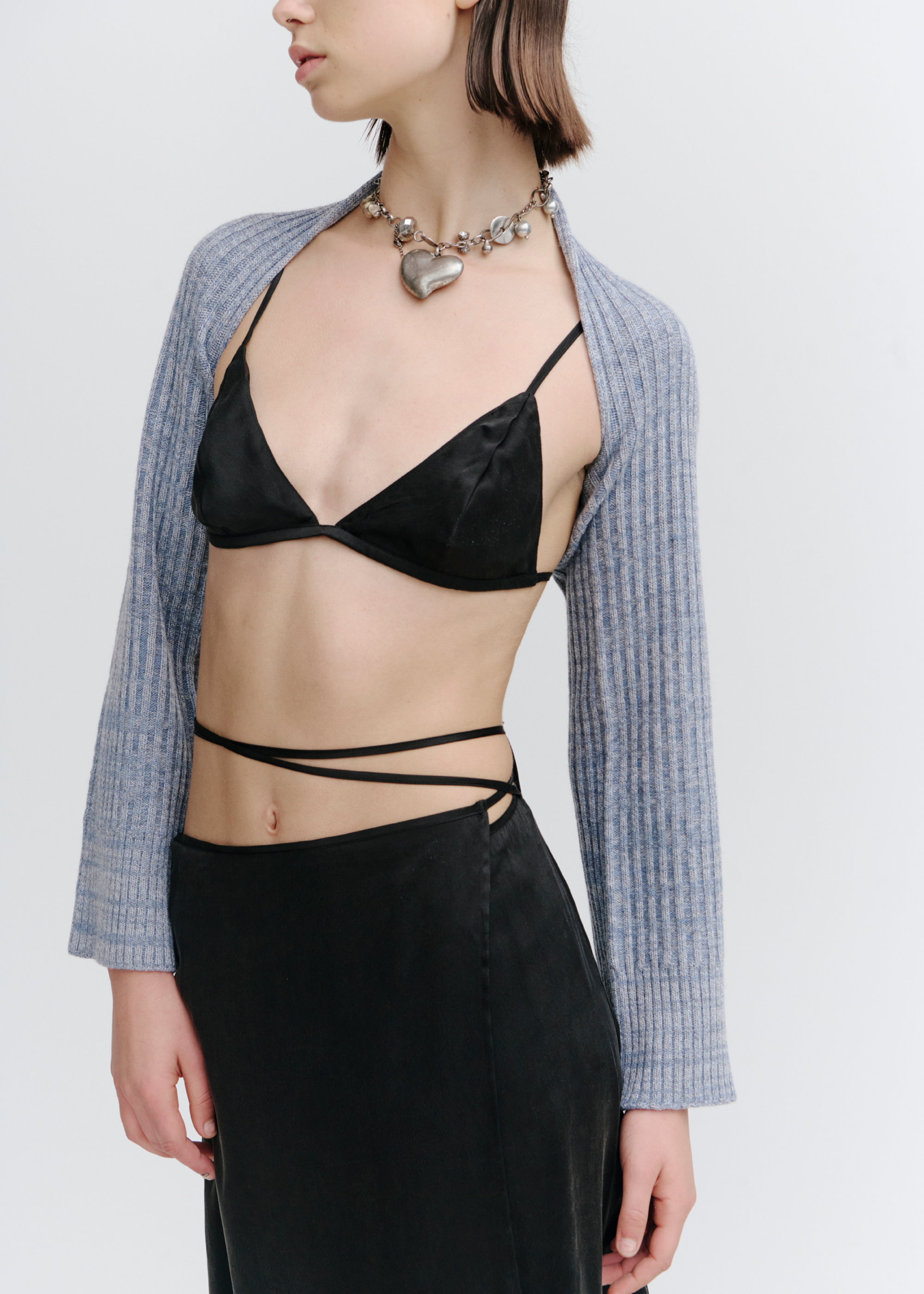 Tension Knitted Shrug ~ Denim