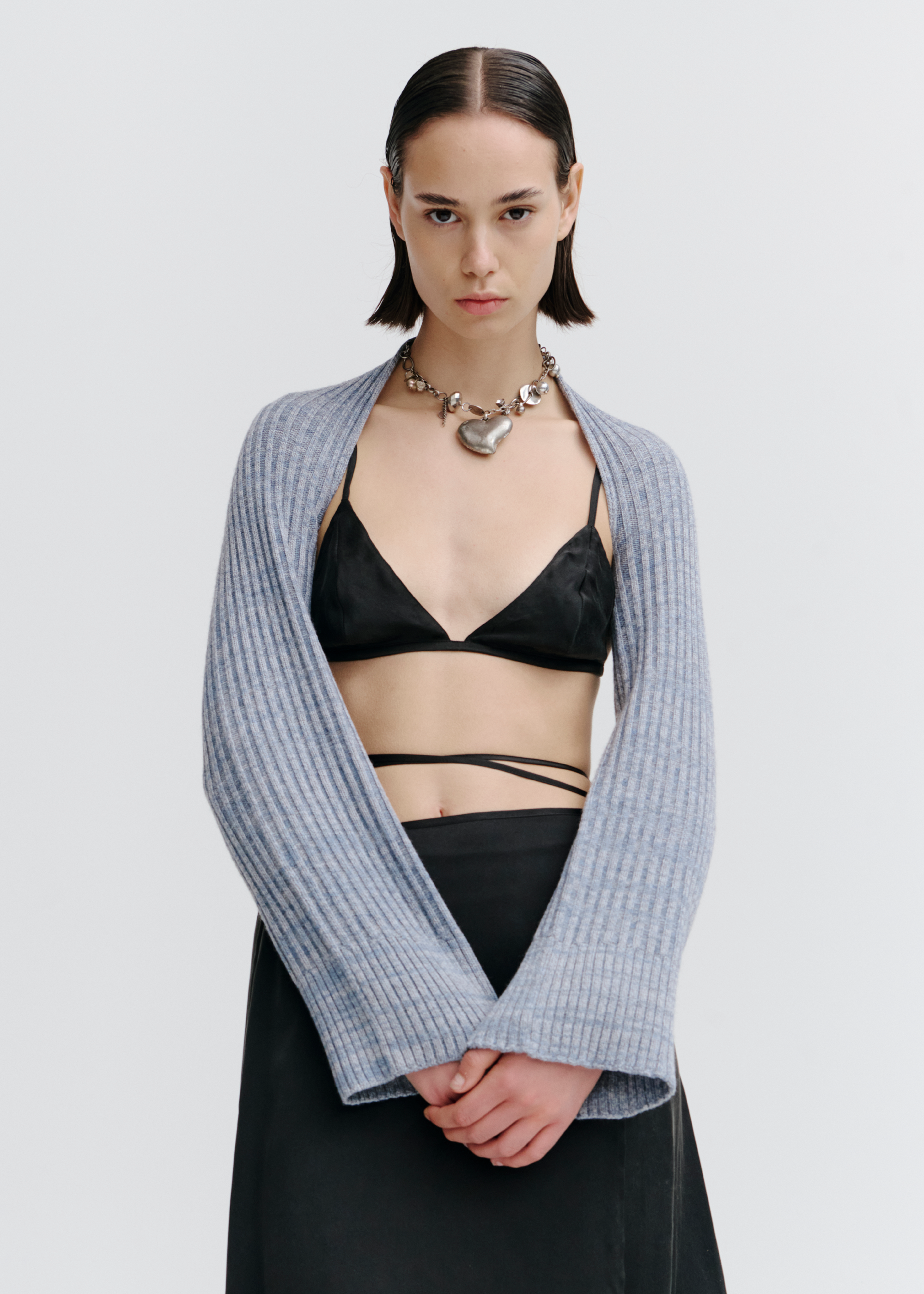 Tension Knitted Shrug ~ Denim