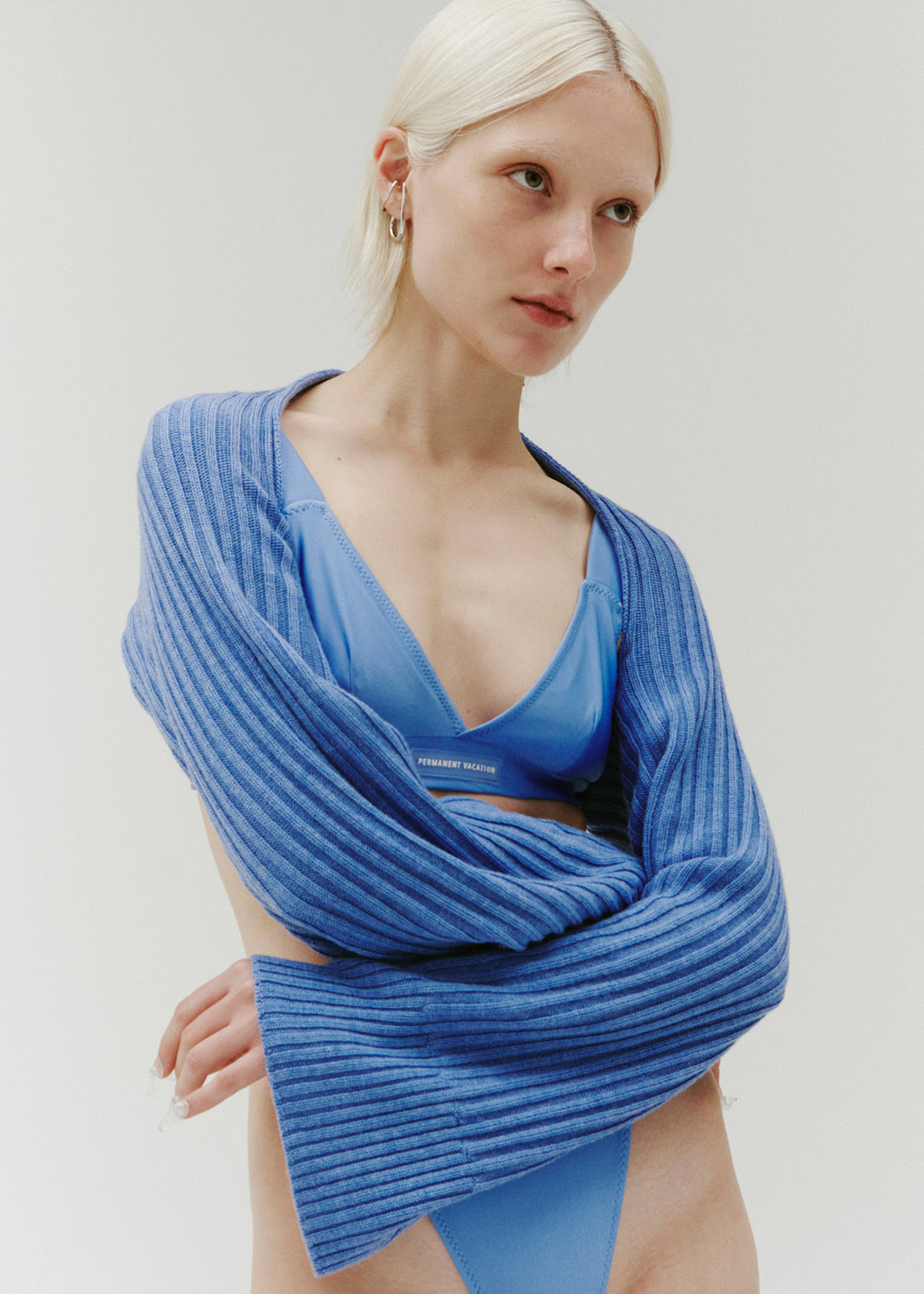 Echo Knitted Shrug ~ Pure Blue