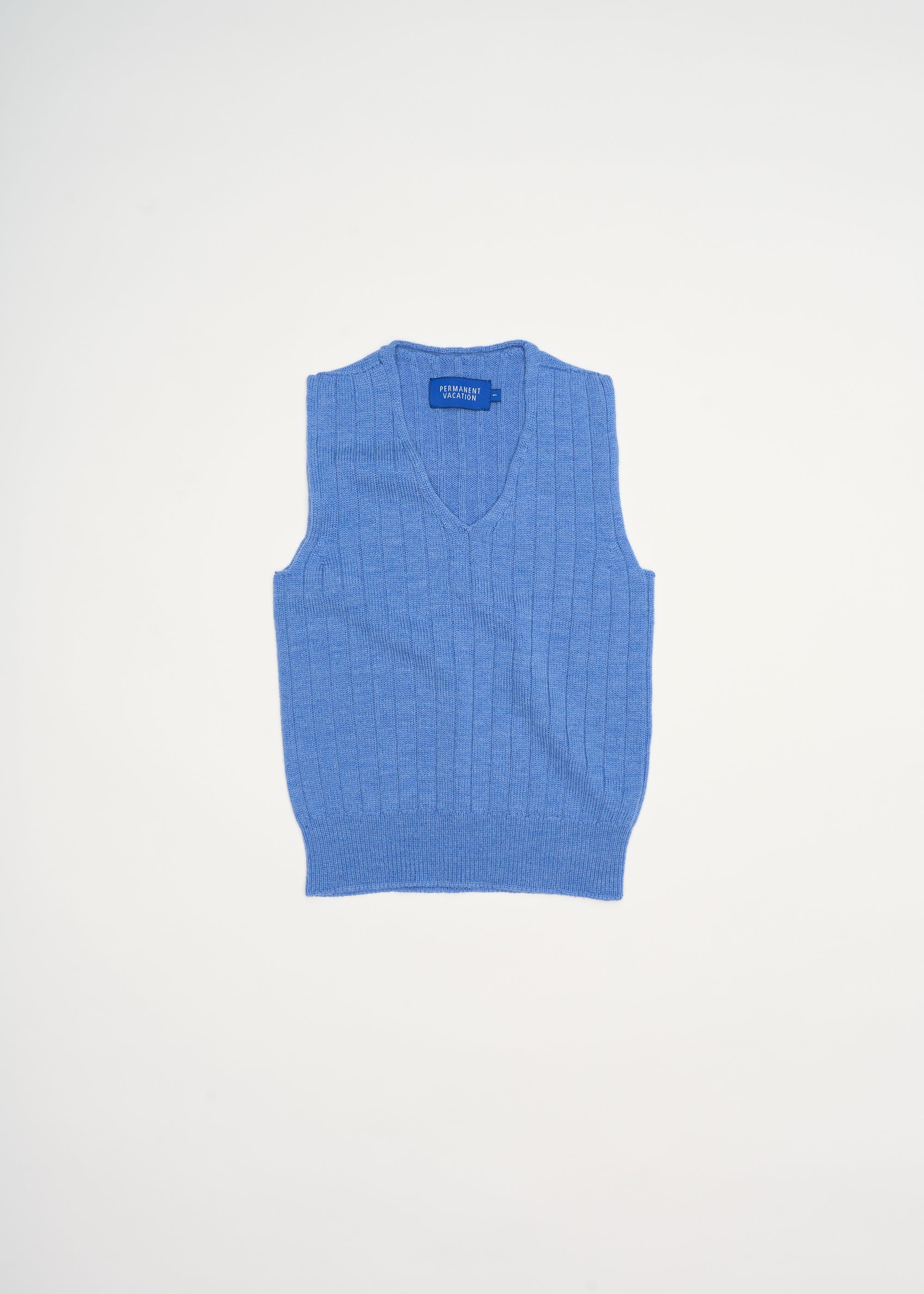 Echo Knitted Vest ~ Pure Blue