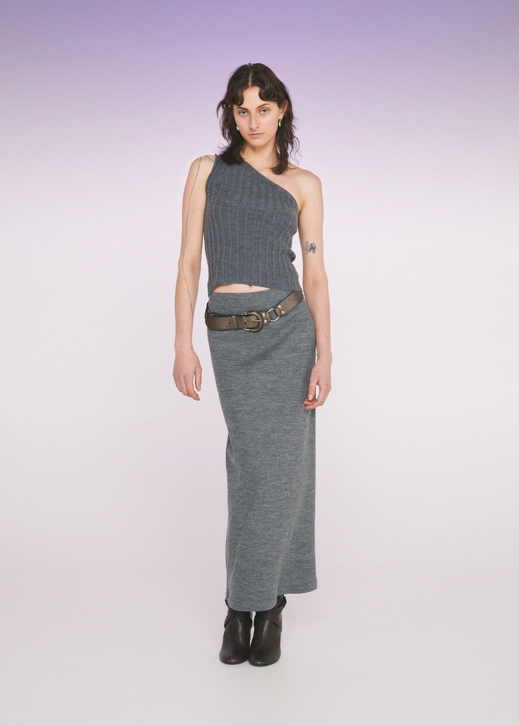 Loop Merino Skirt ~ Graphite