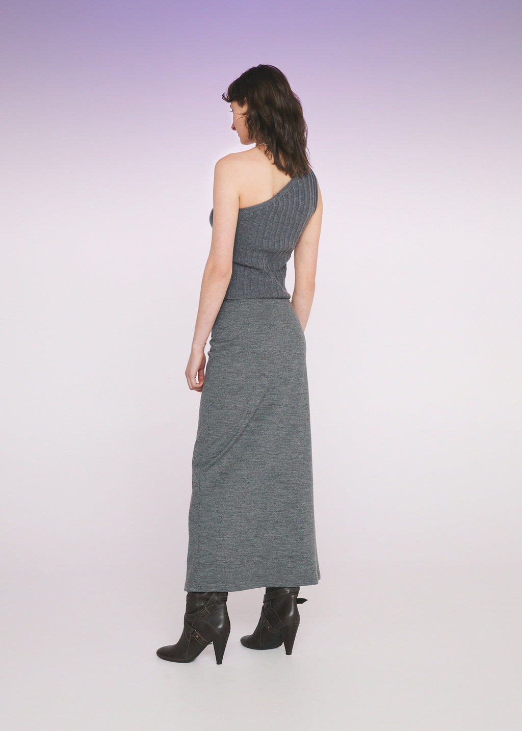 Loop Merino Skirt ~ Graphite