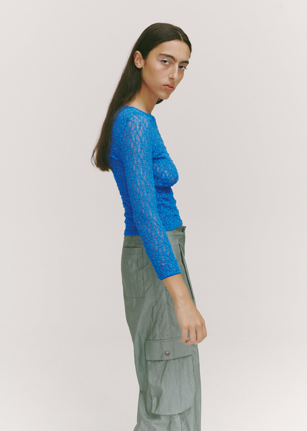 Impression Lace Top ~ Deep Cyan