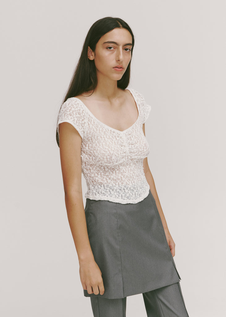 Impression Lace Tee ~ Ivory