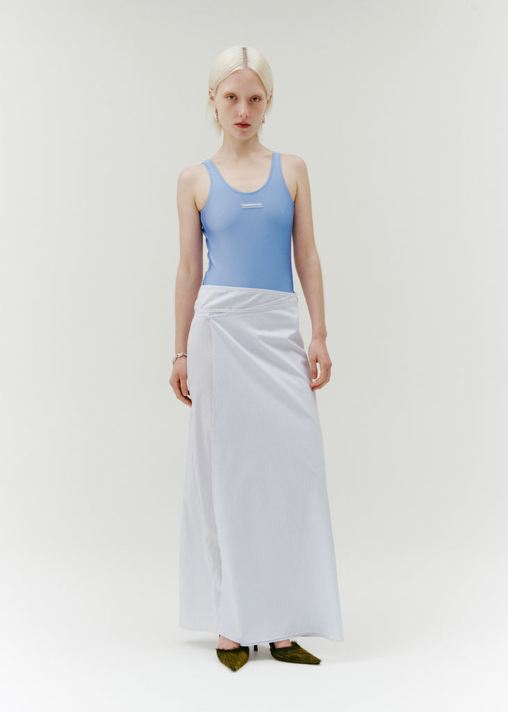 Technique Wrap Skirt ~ Clear Blue Stripe