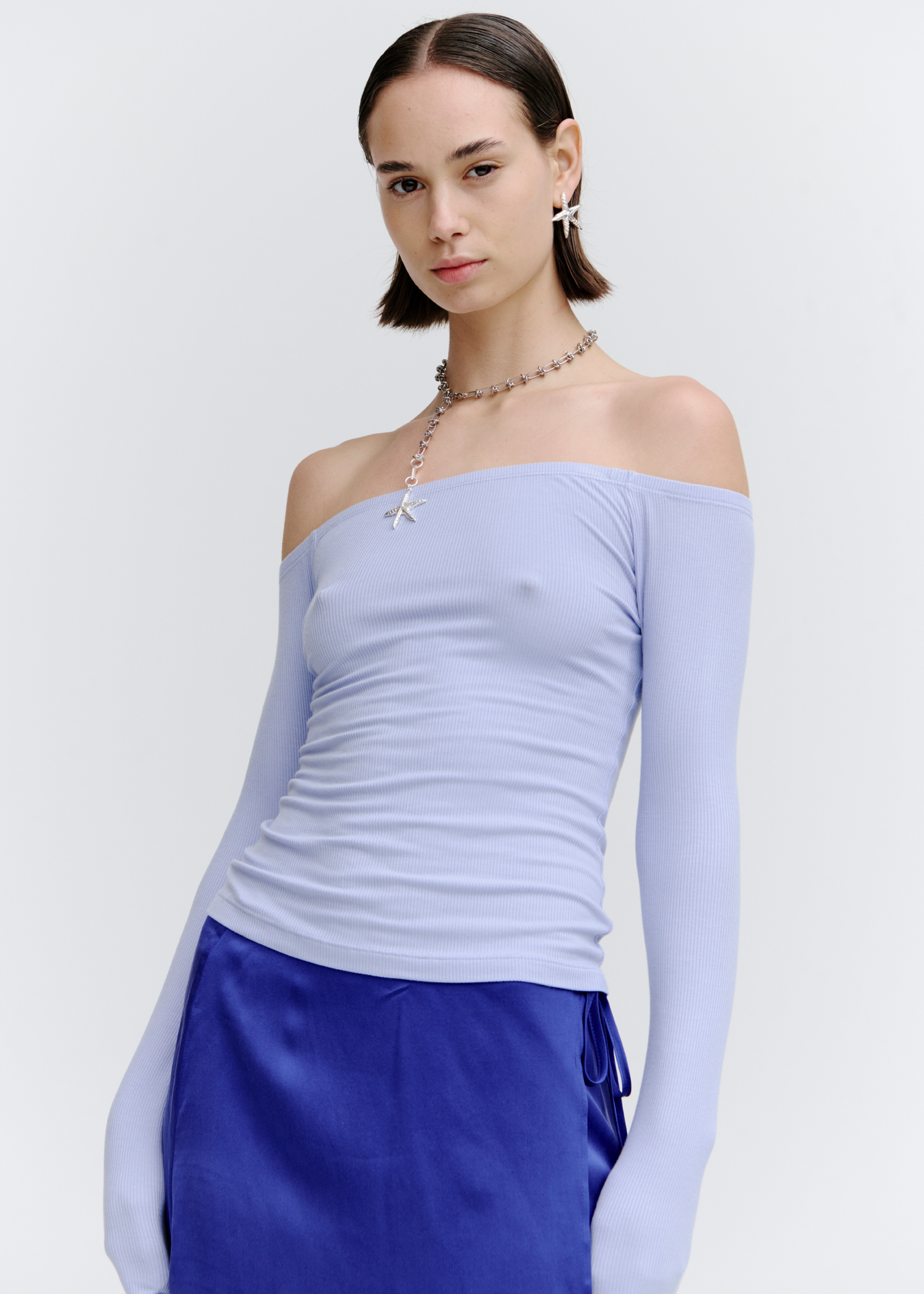 Composure Off-Shoulder Top ~ Glacier