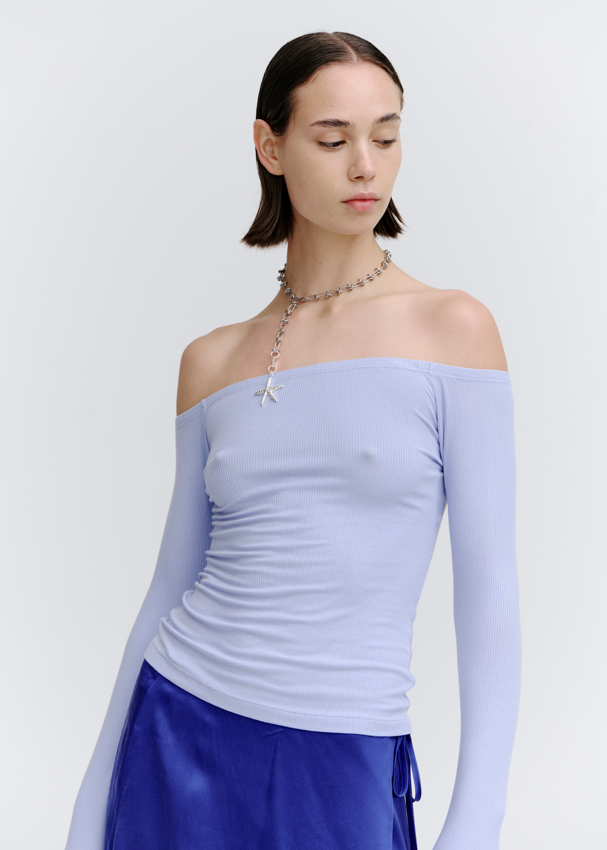Composure Off-Shoulder Top ~ Glacier