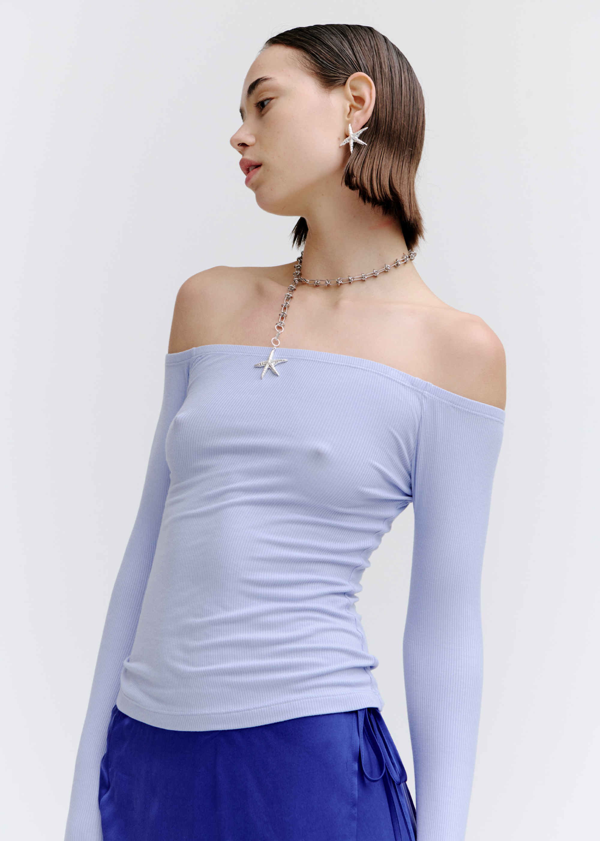 Composure Off-Shoulder Top ~ Glacier