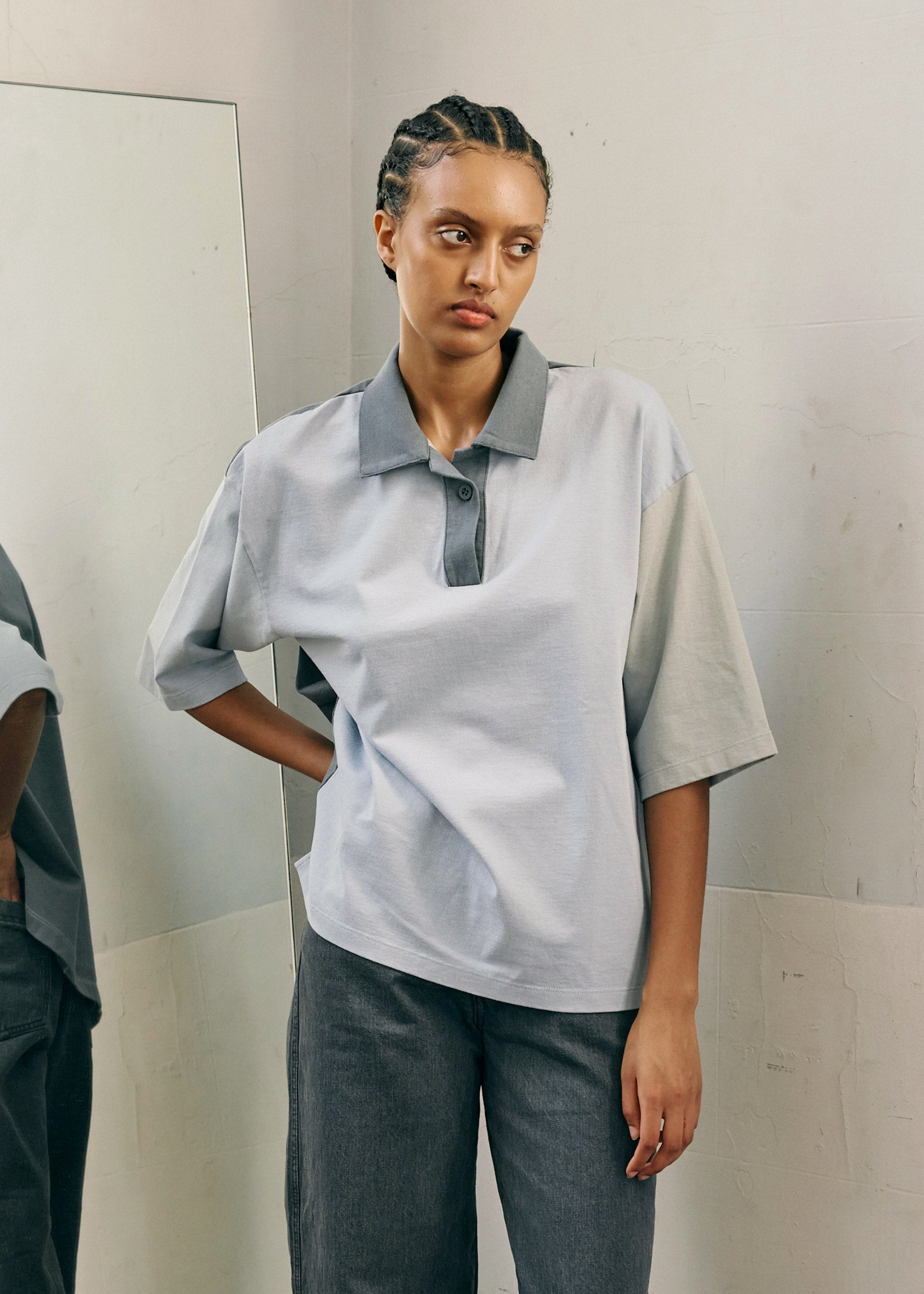 Parallel Tee ~ Washed Blue Multi