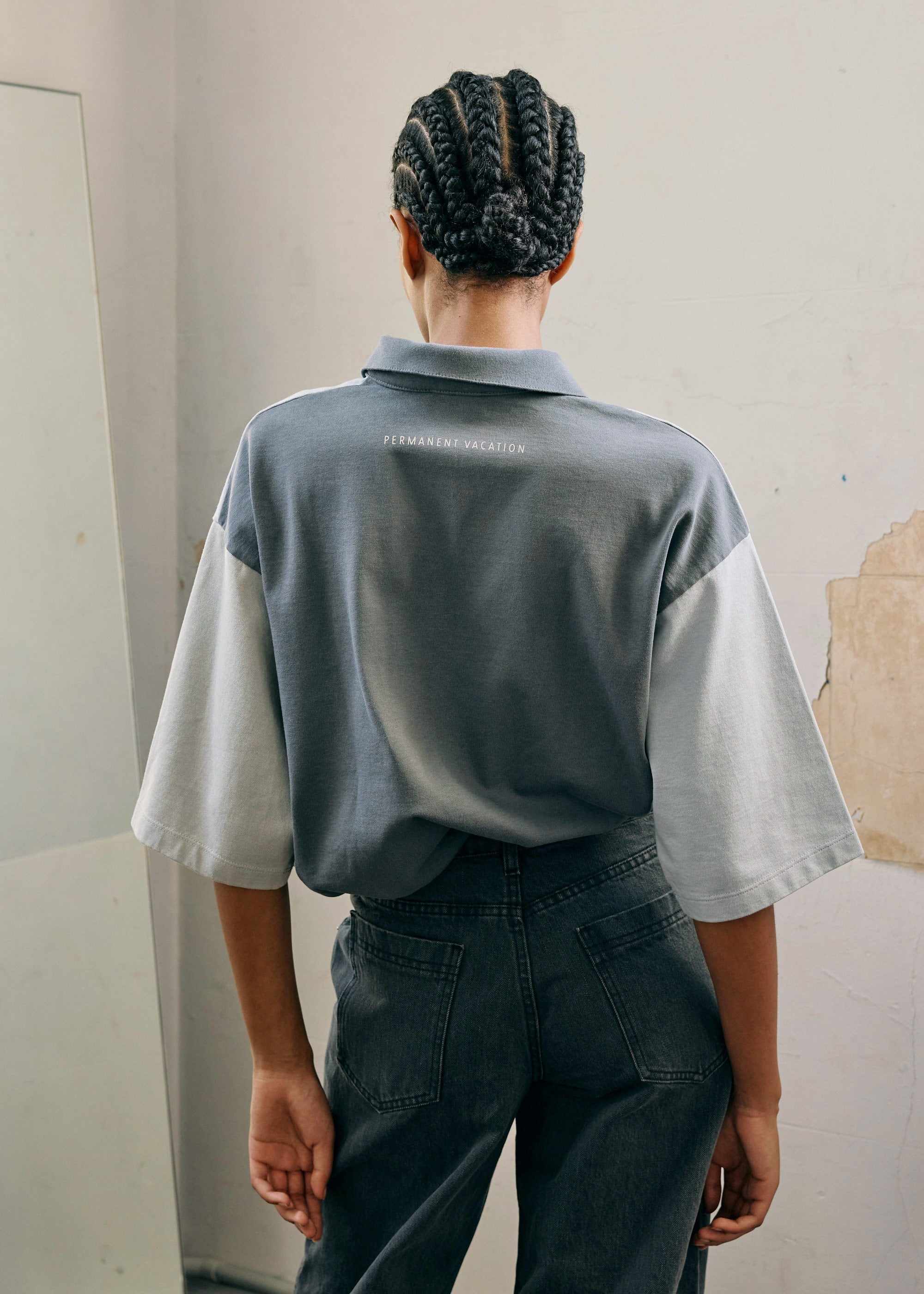 Parallel Tee ~ Washed Blue Multi
