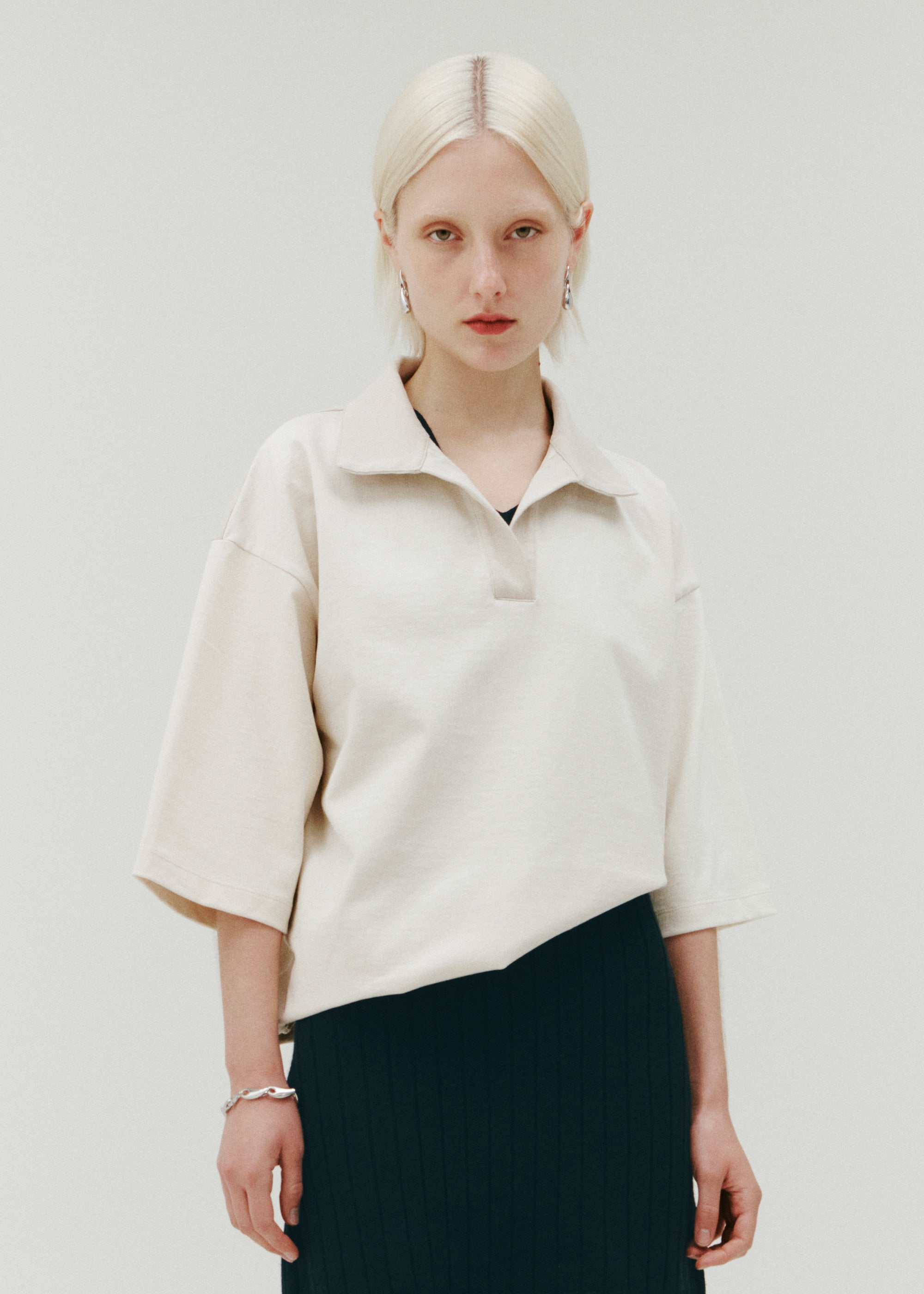Parallel Tee ~ Ecru Multi