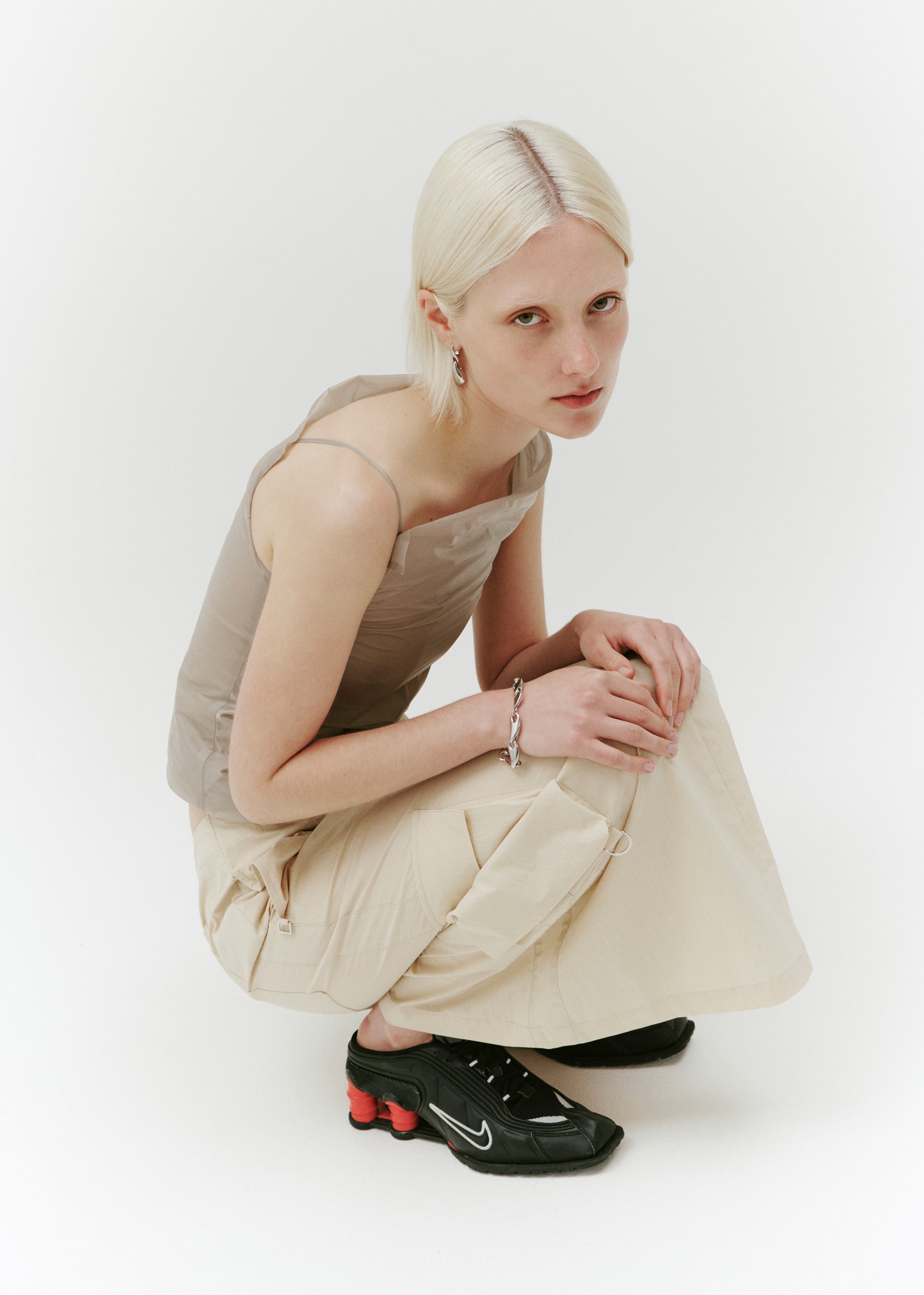 Identity Cargo Skirt ~ Ecru