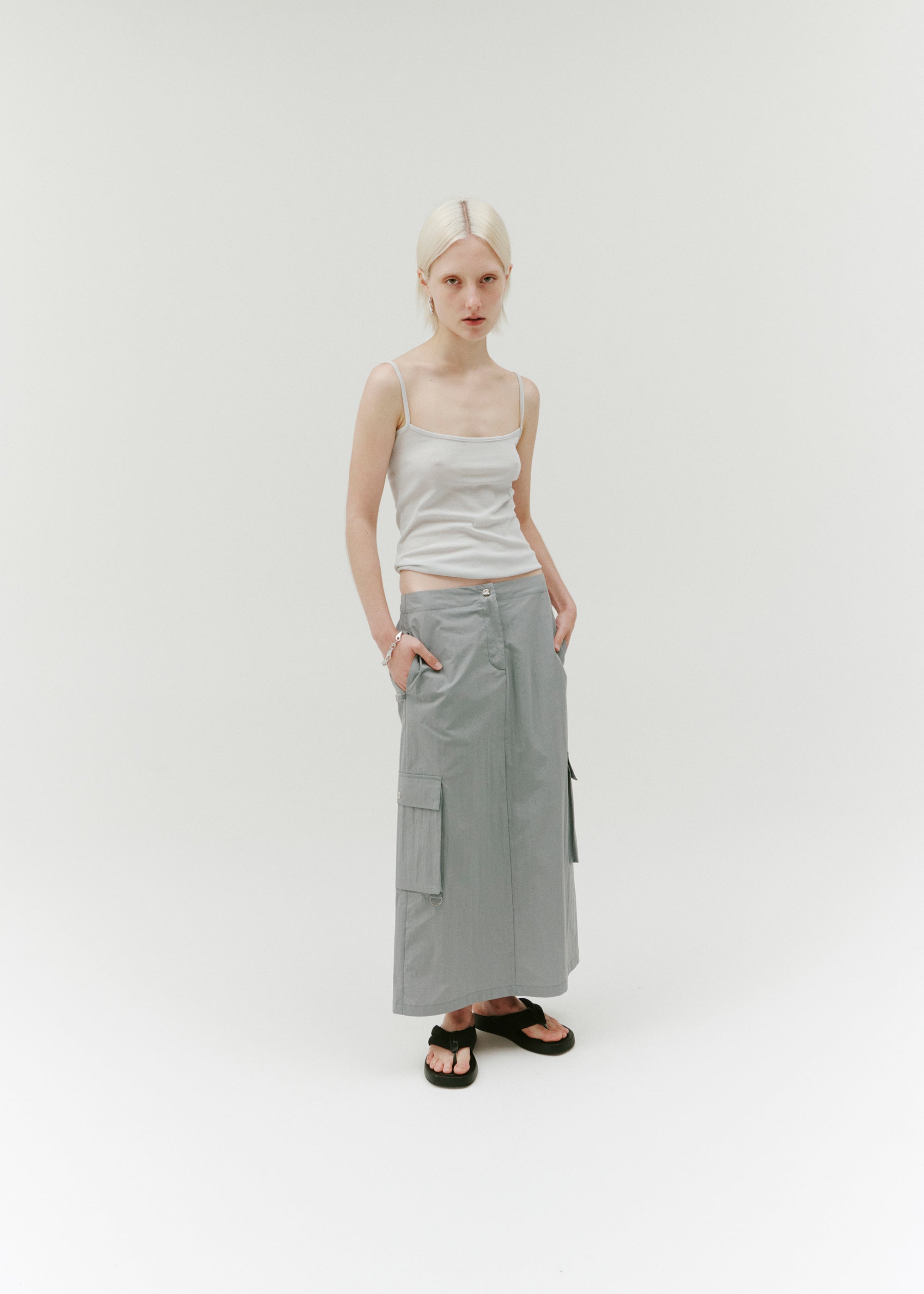 Identity Cargo Skirt ~ Washed Teal