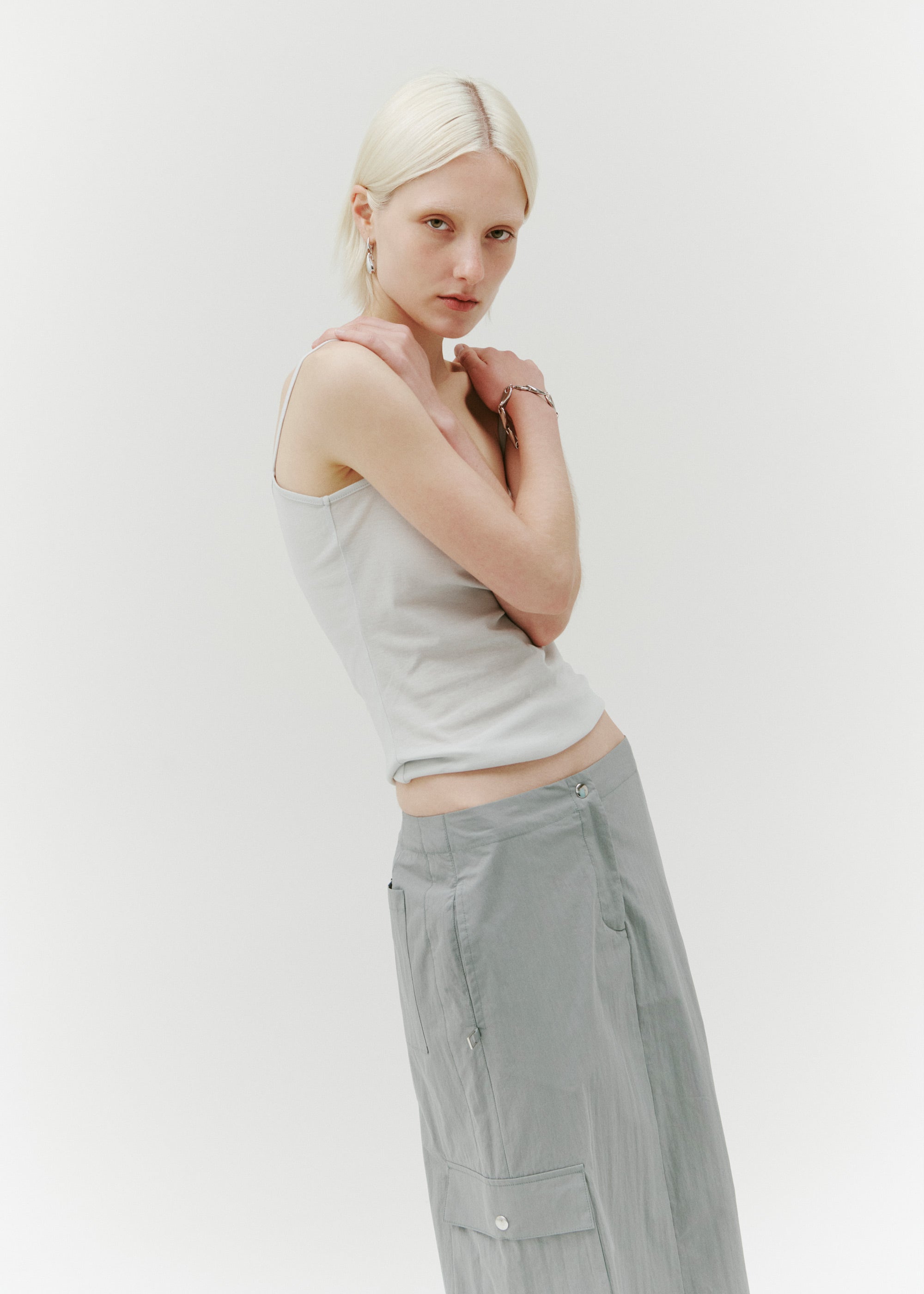 Identity Cargo Skirt ~ Washed Teal