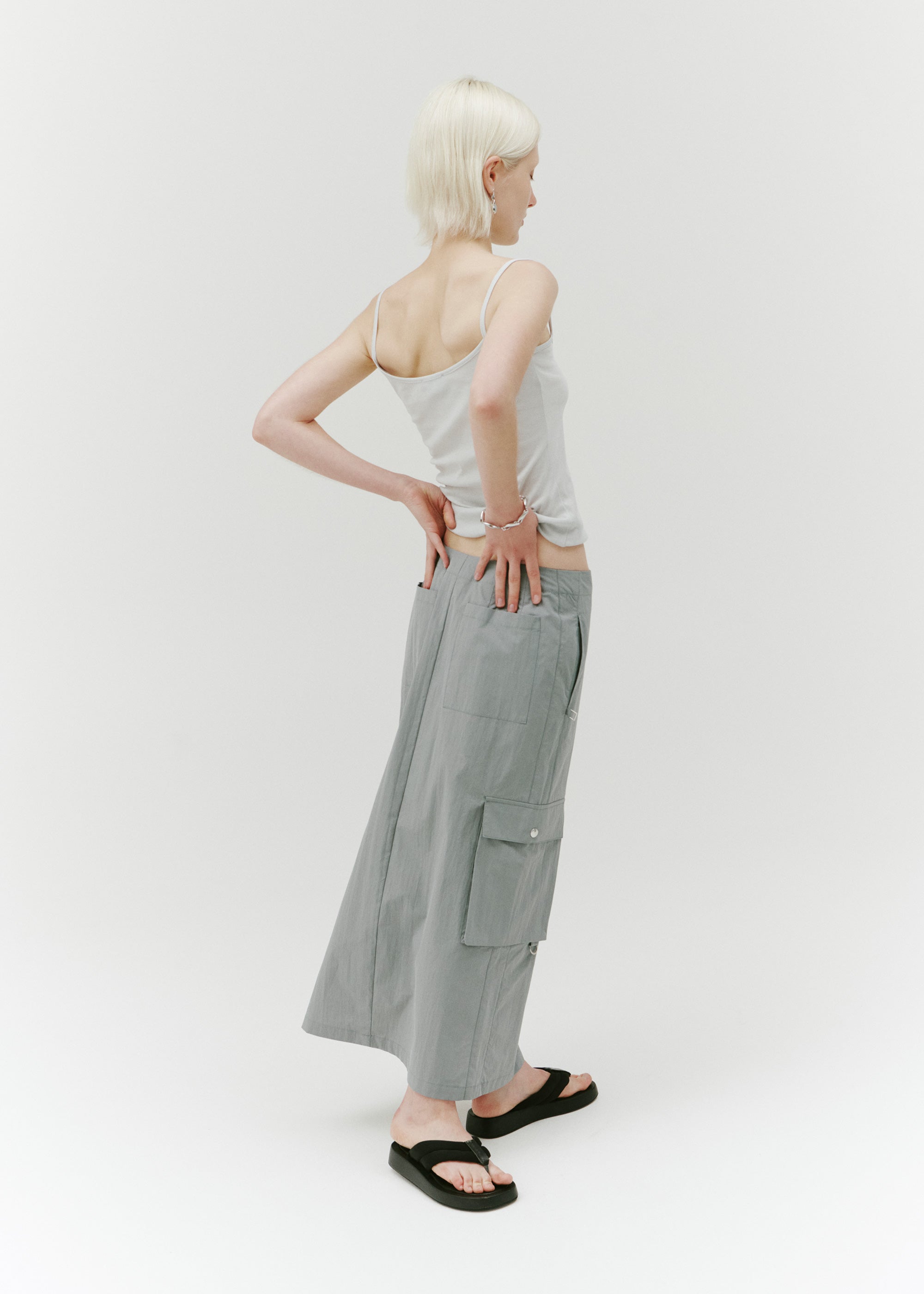 Identity Cargo Skirt ~ Washed Teal
