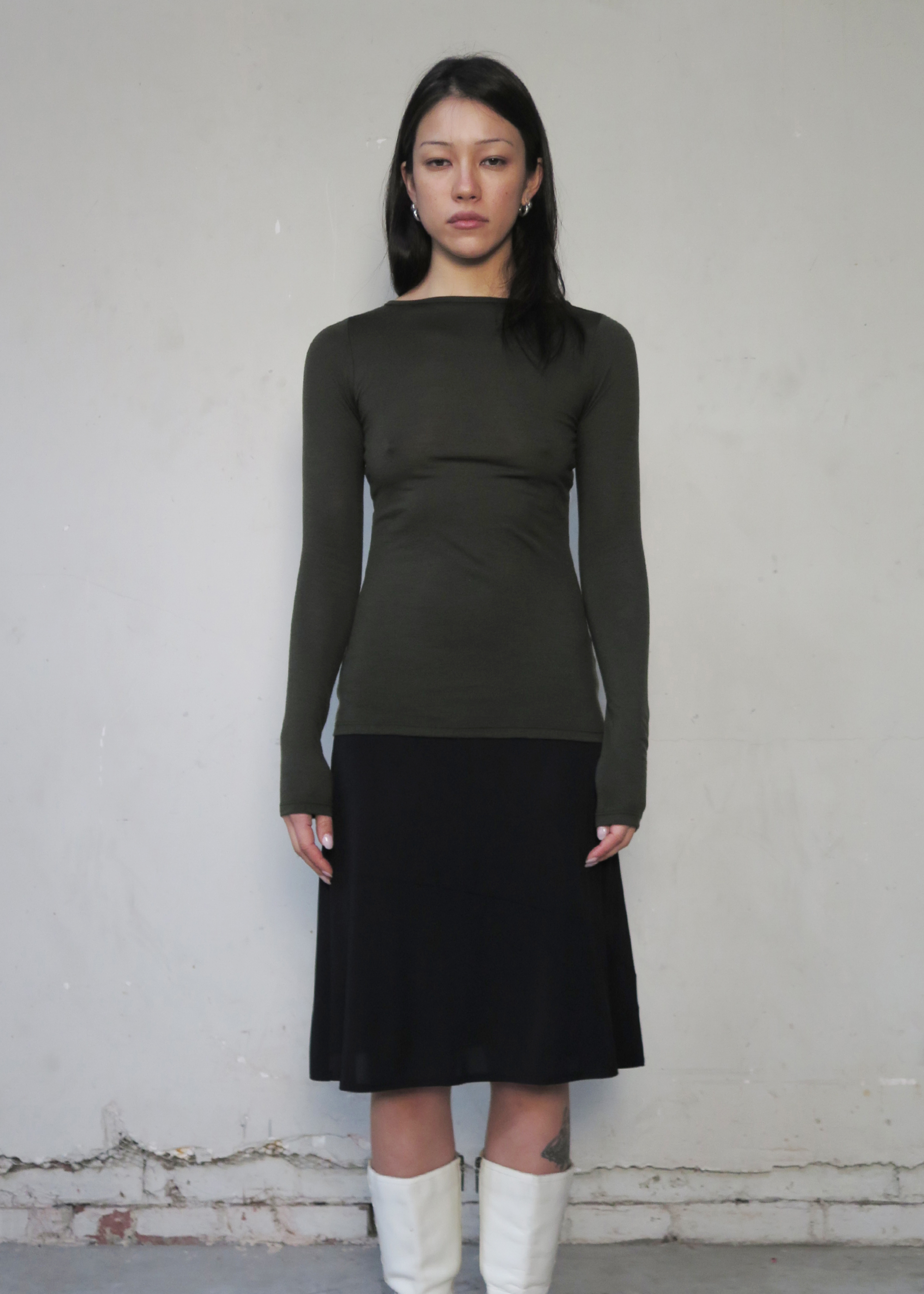 Connection Wool Top ~ Moss