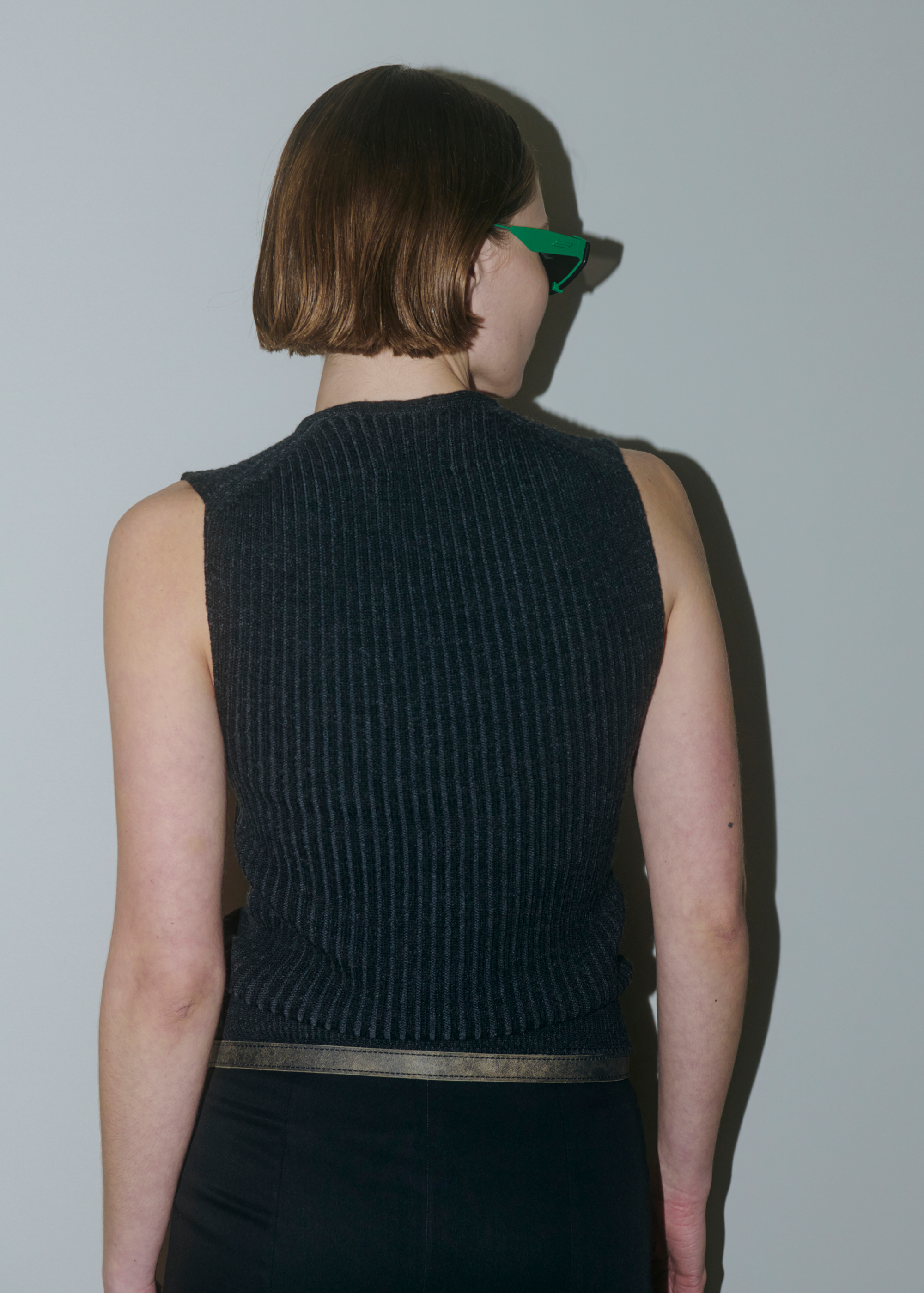 Hybrid Knitted Vest ~ Black/Pavement