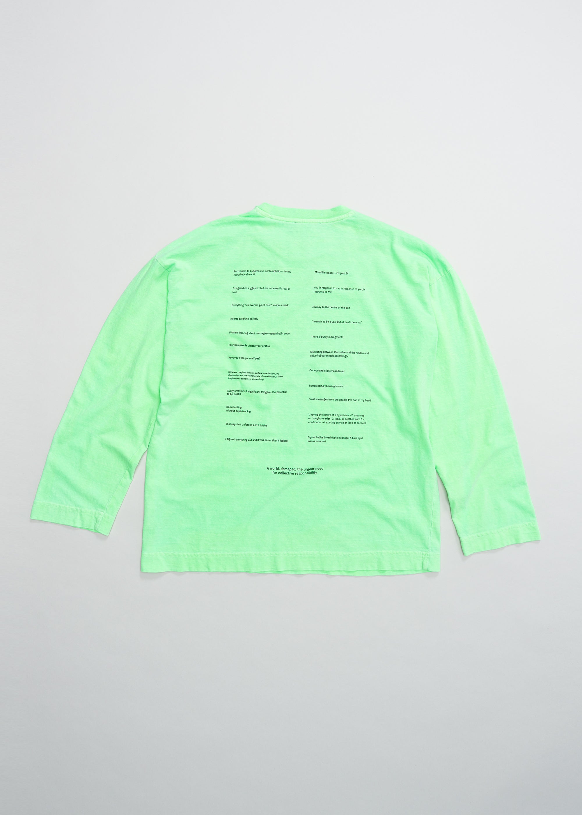 Mixed Messages Long Sleeve Tee ~ Chroma Green