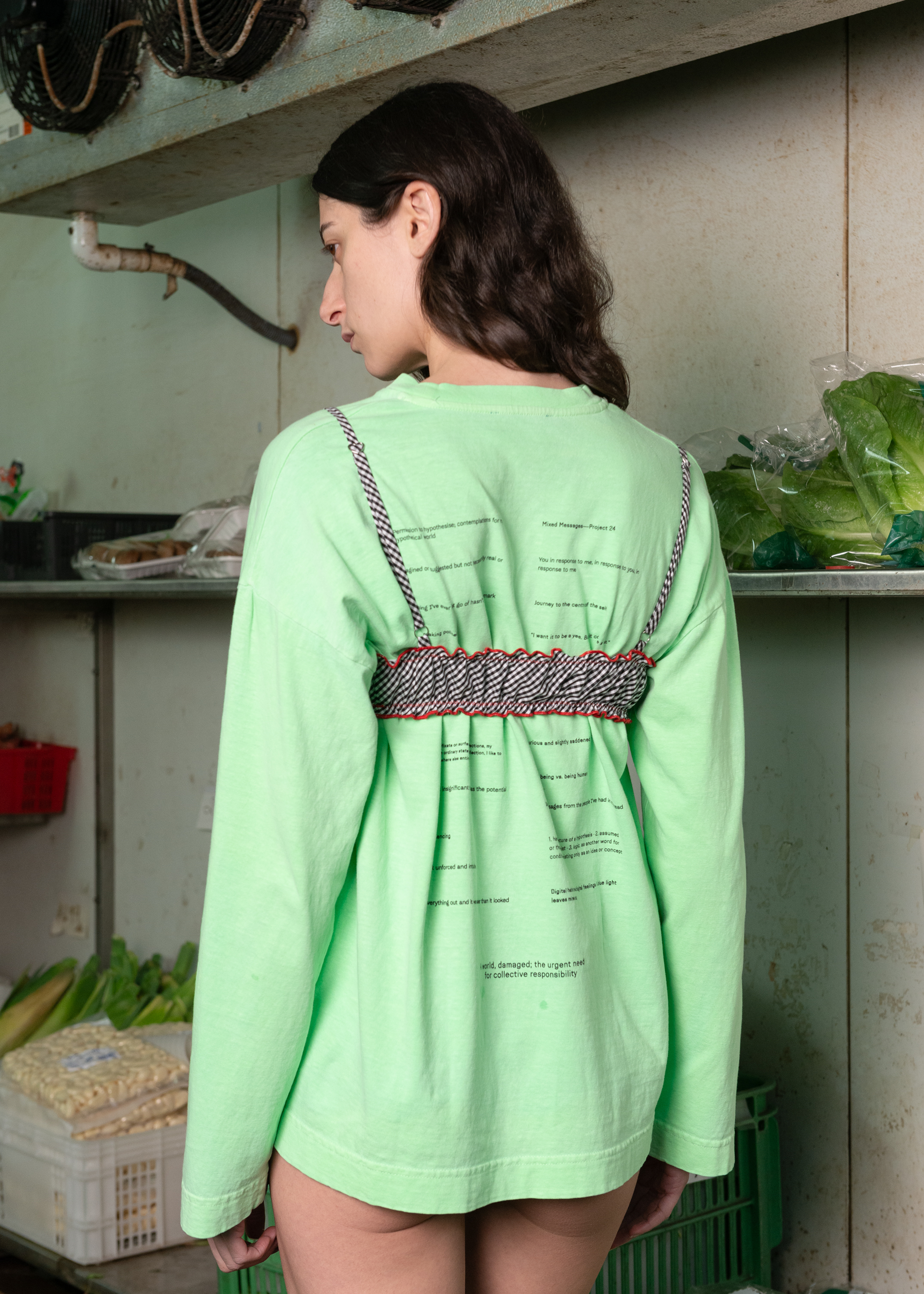 Mixed Messages Long Sleeve Tee ~ Chroma Green