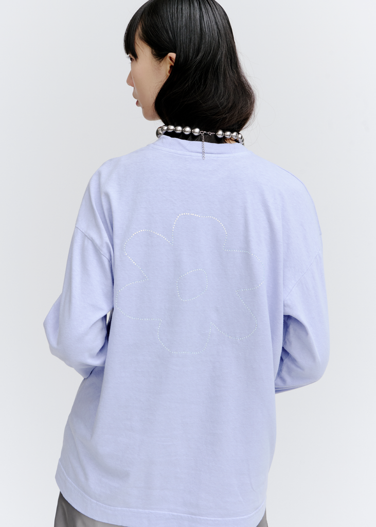 PV Flower Long Sleeve Tee ~ Glacier