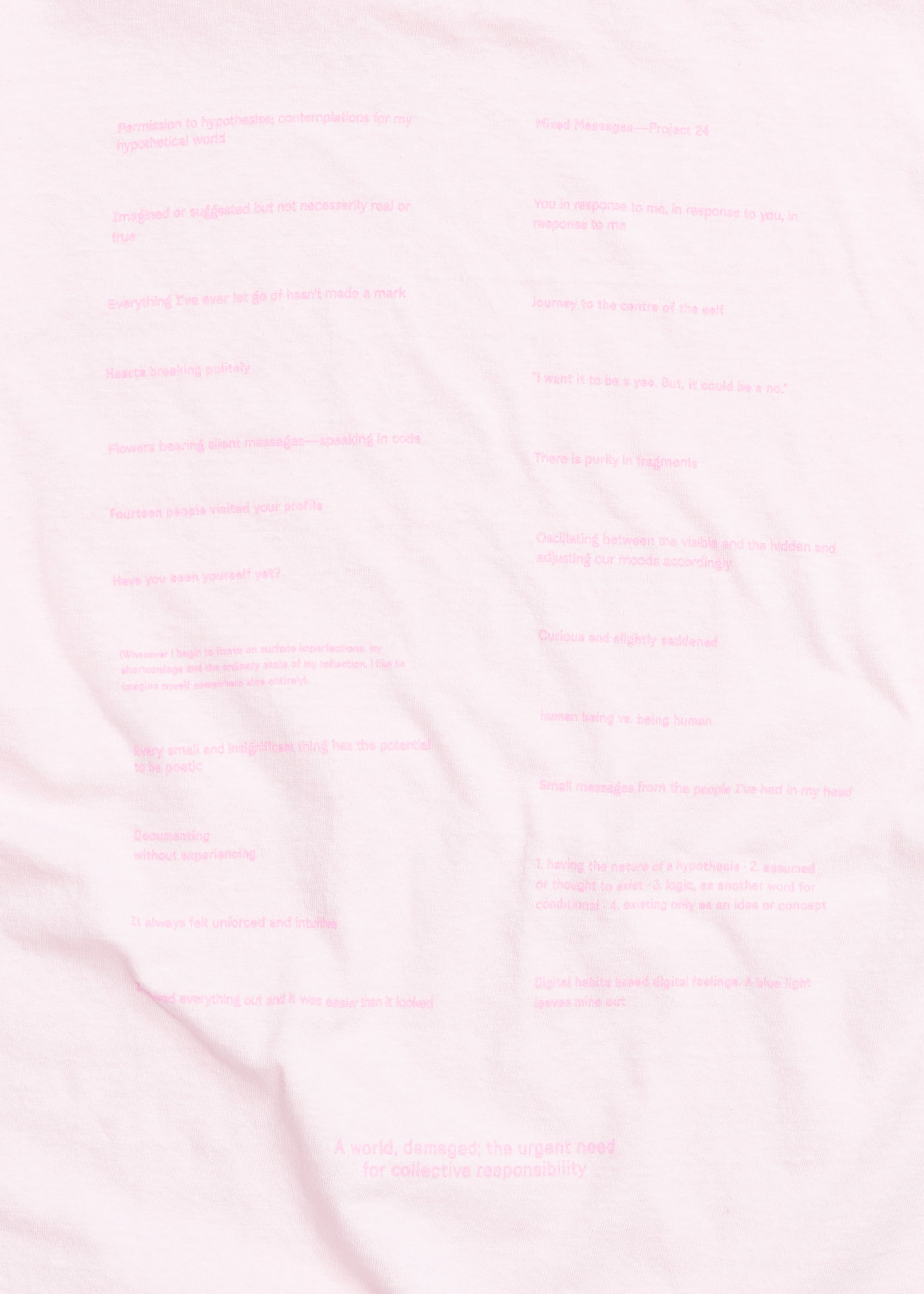 Mixed Messages Tee ~ Pink Tint