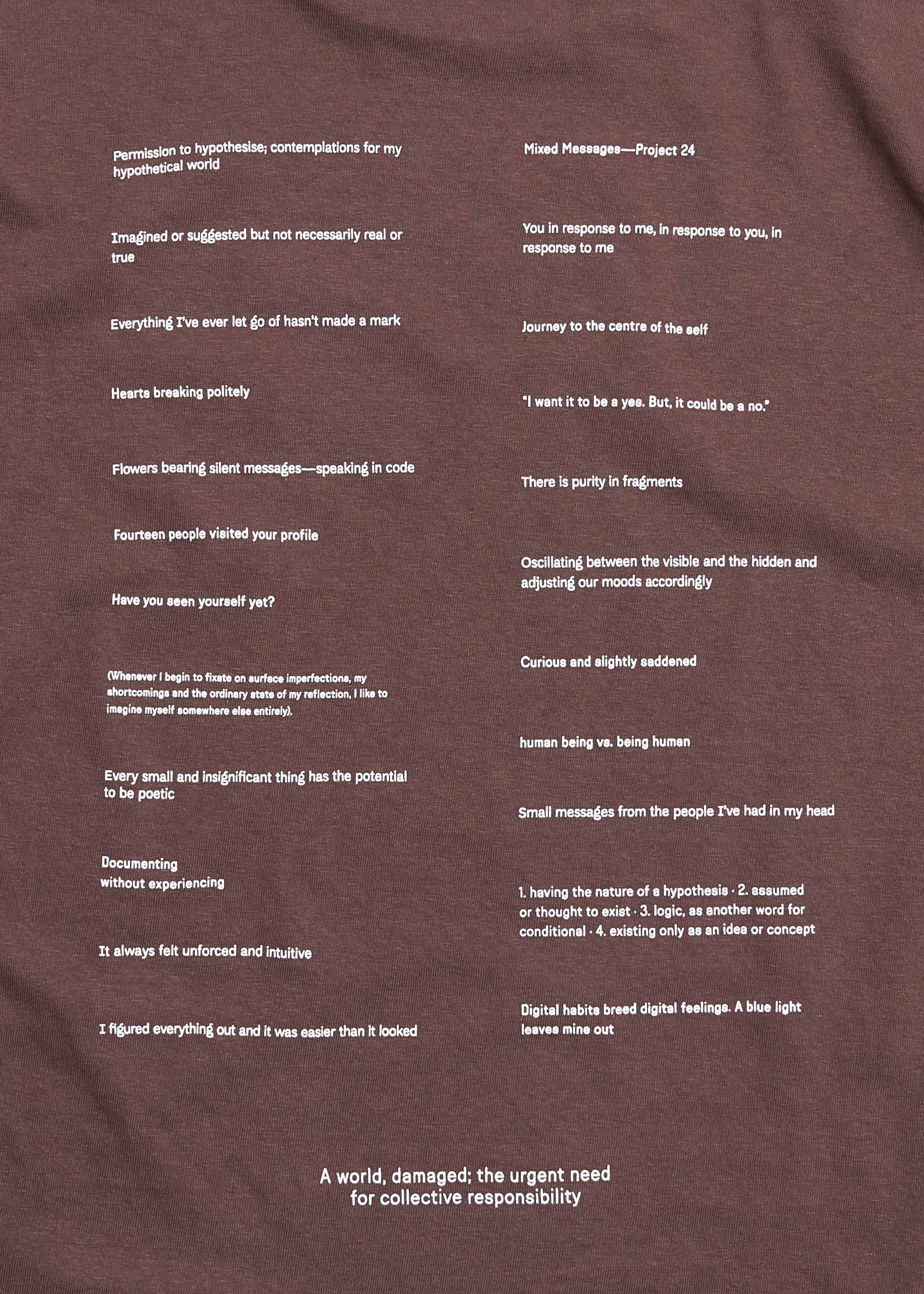 Mixed Messages Long Sleeve Tee ~ Umber