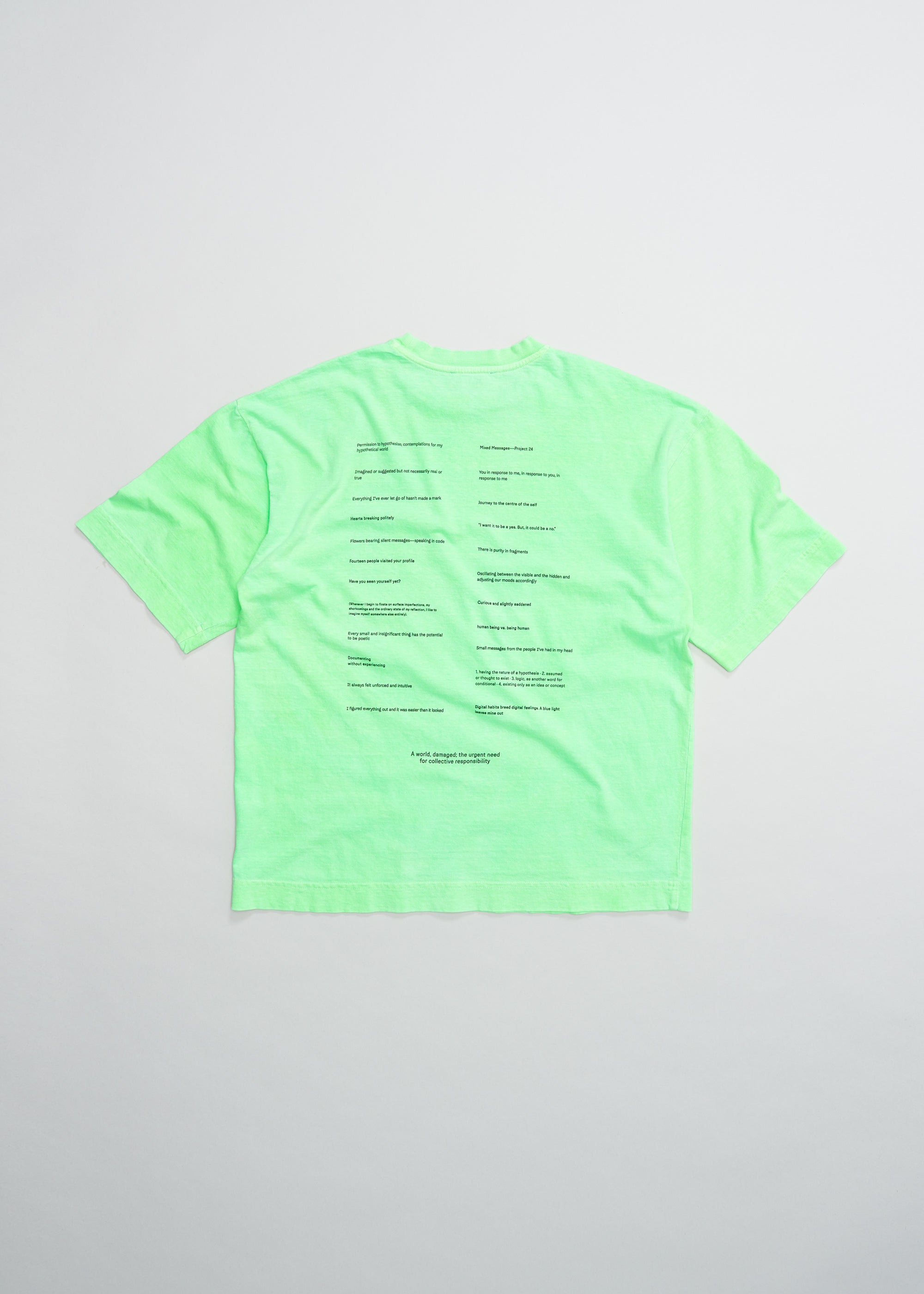 Mixed Messages Tee ~ Chroma Green