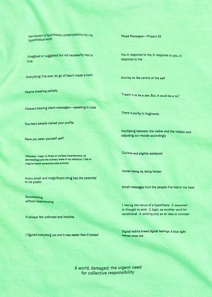 Mixed Messages Tee ~ Chroma Green
