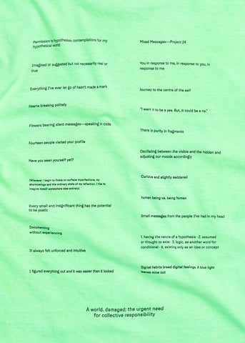 Mixed Messages Tee ~ Chroma Green