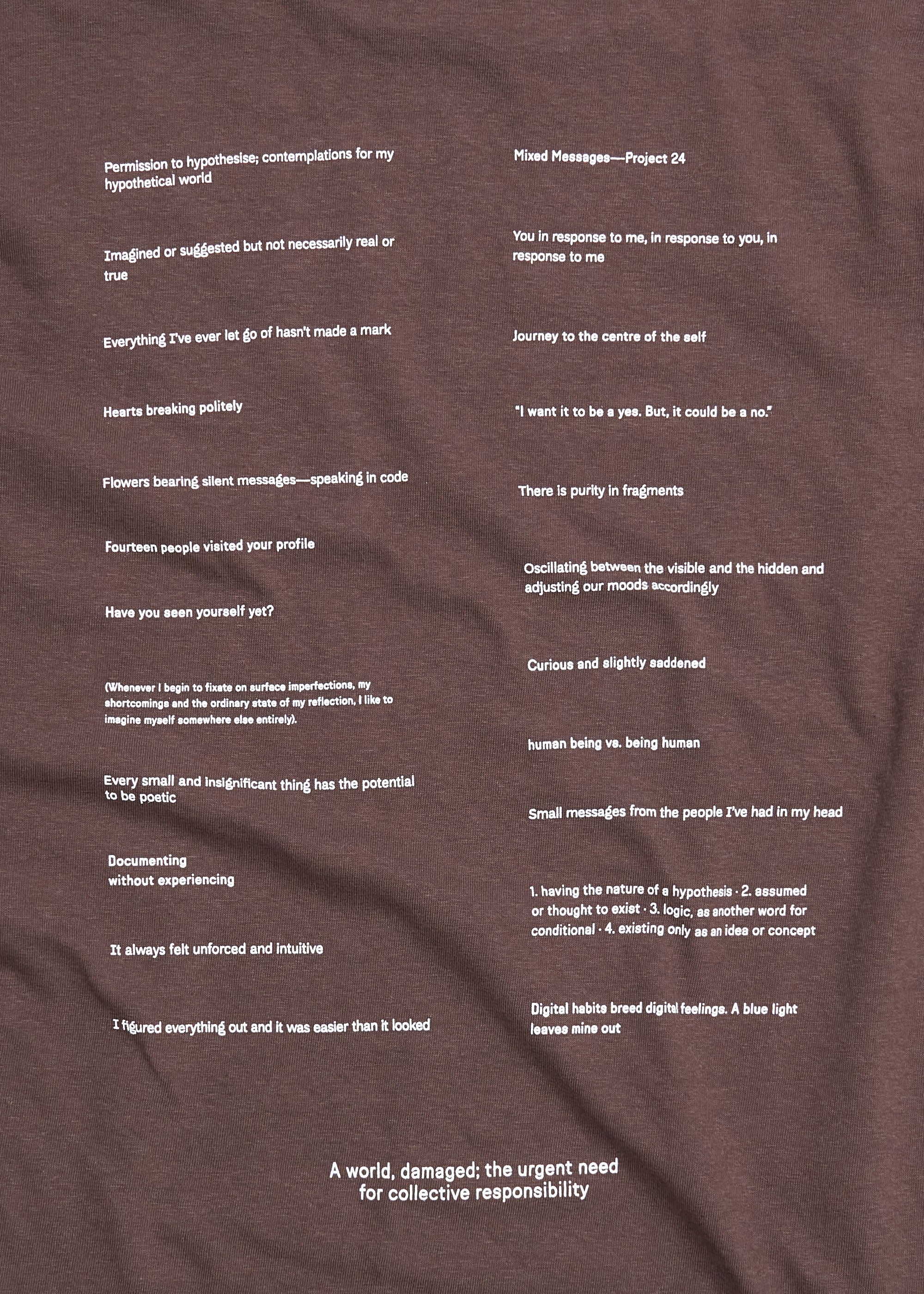 Mixed Messages Tee ~ Umber