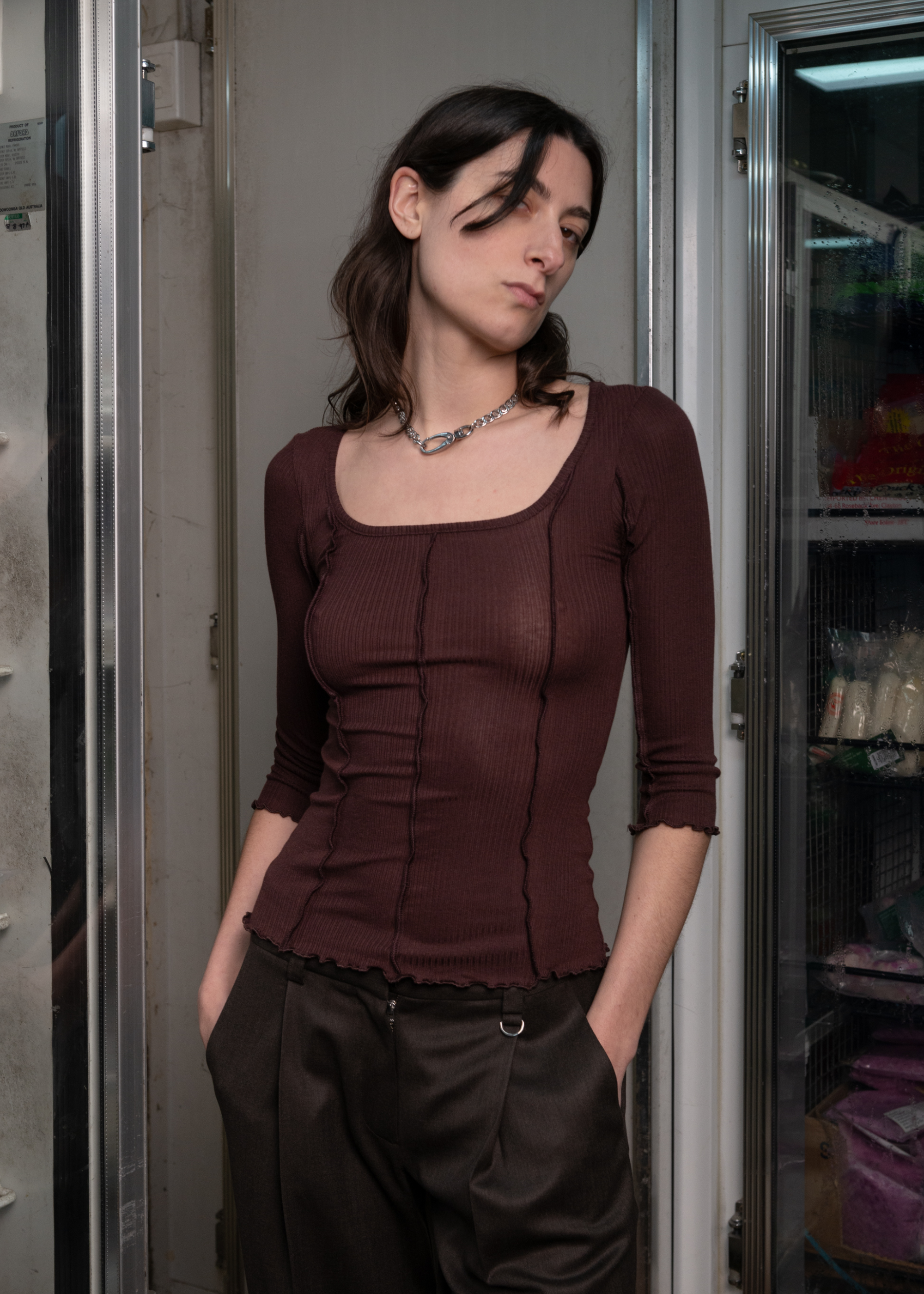 Segment Scoop Top ~ Garnet