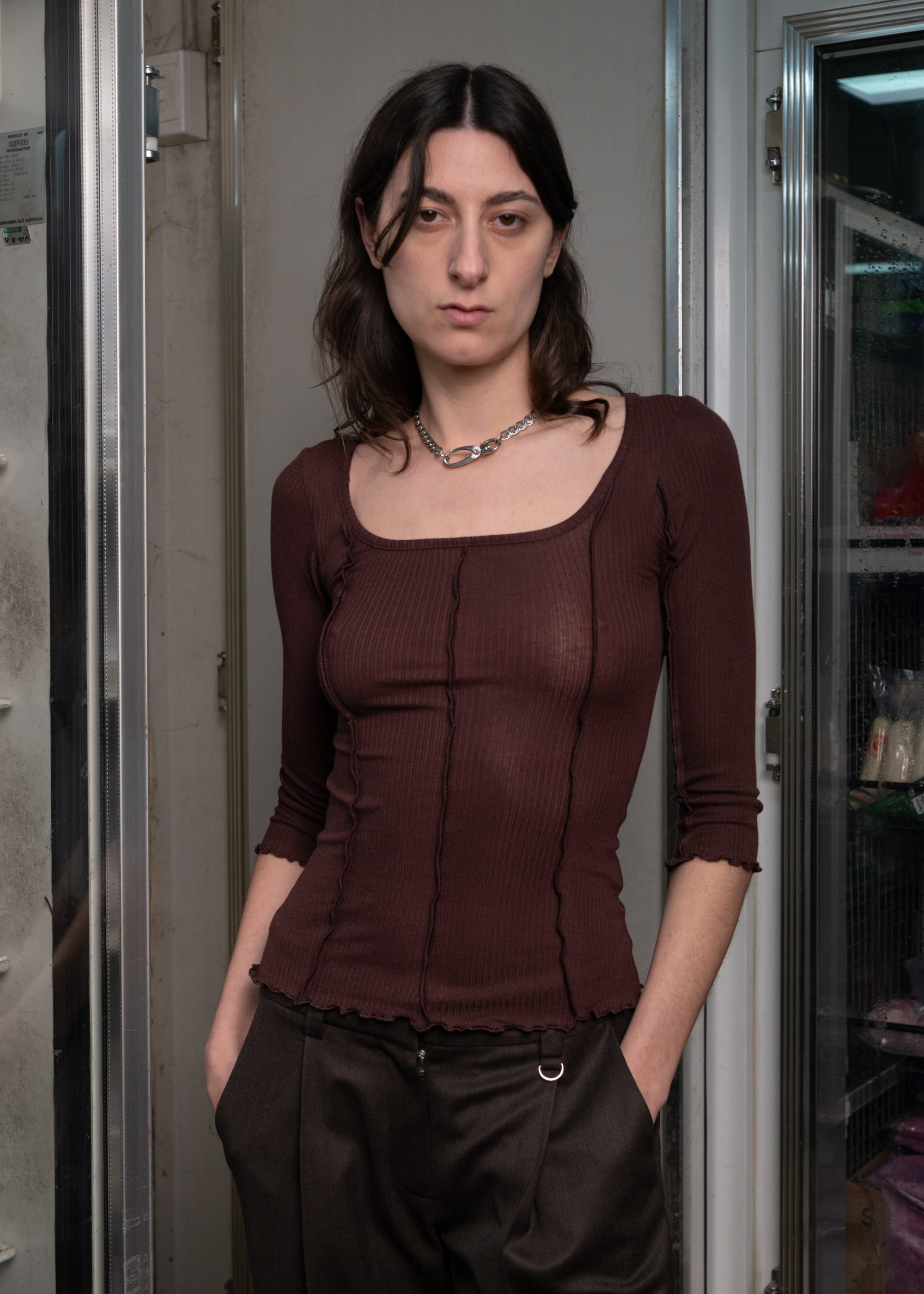 Segment Scoop Top ~ Garnet