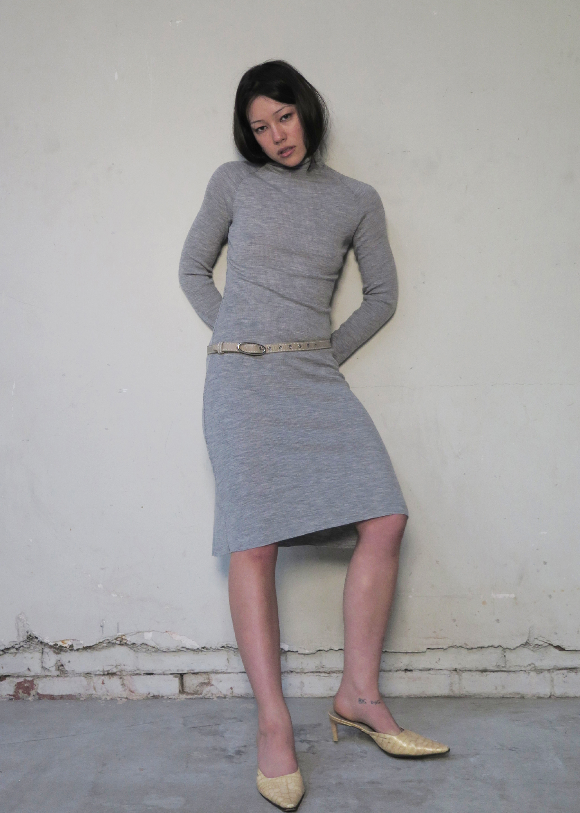 Dissolve Wool Dress ~ Grey Marle