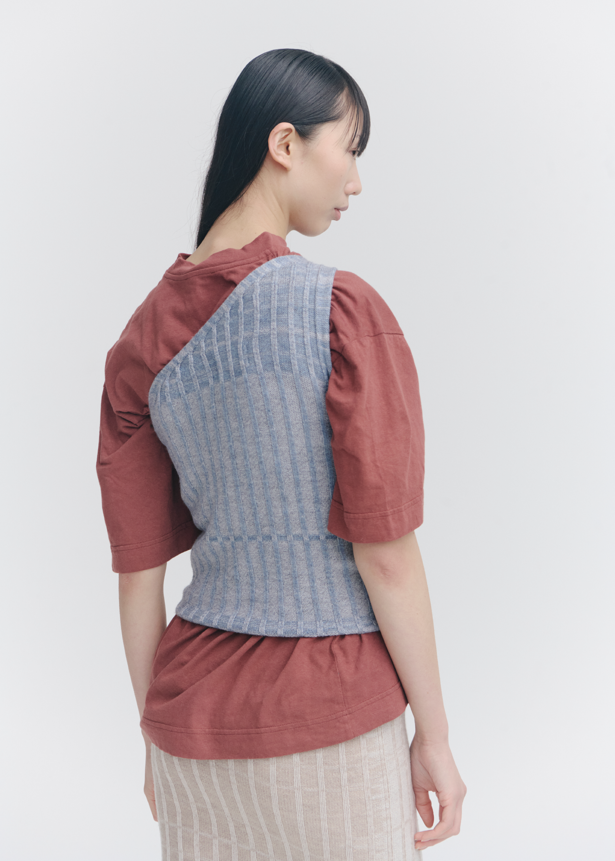 Tension Knitted Singlet ~ Denim