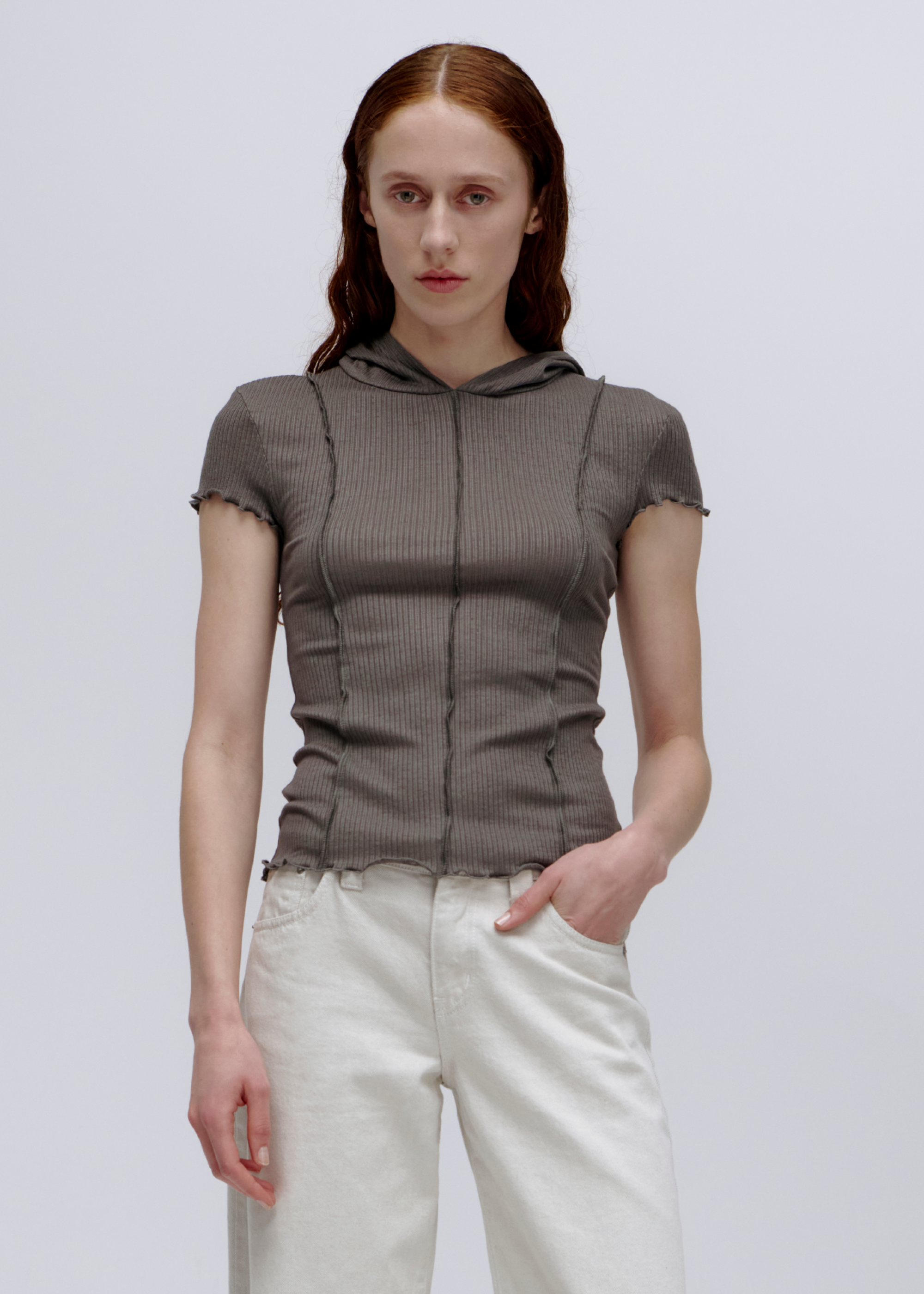 Segment Hooded Tee ~ Pumice