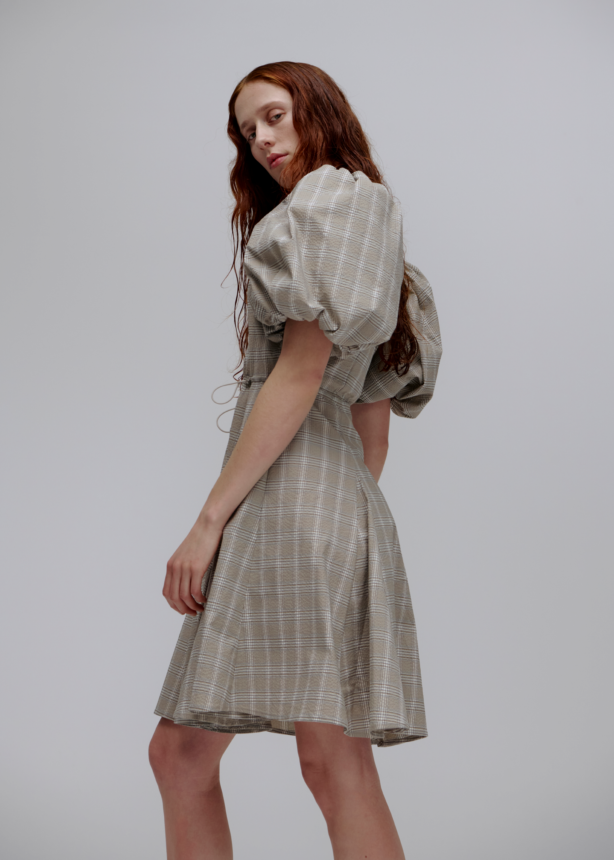 Subject Dress ~ Beige Check