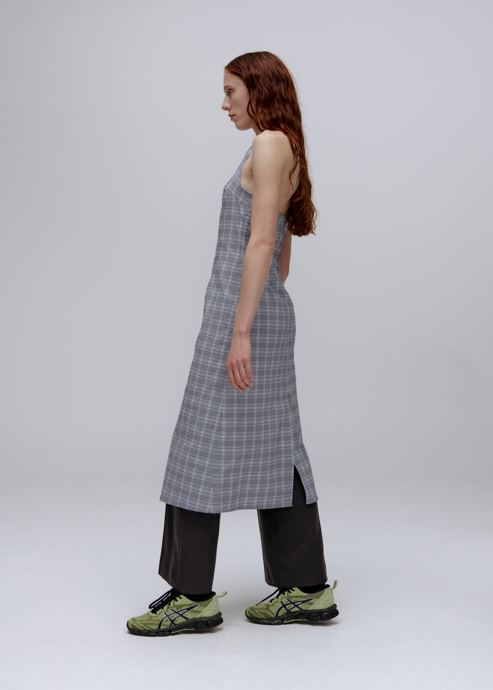 Subject Halter Dress ~ Petrol Check