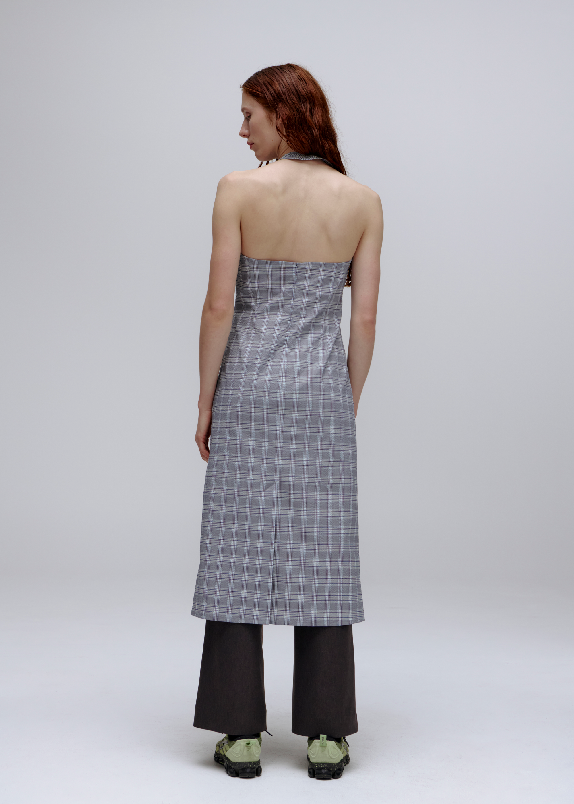 Subject Halter Dress ~ Petrol Check