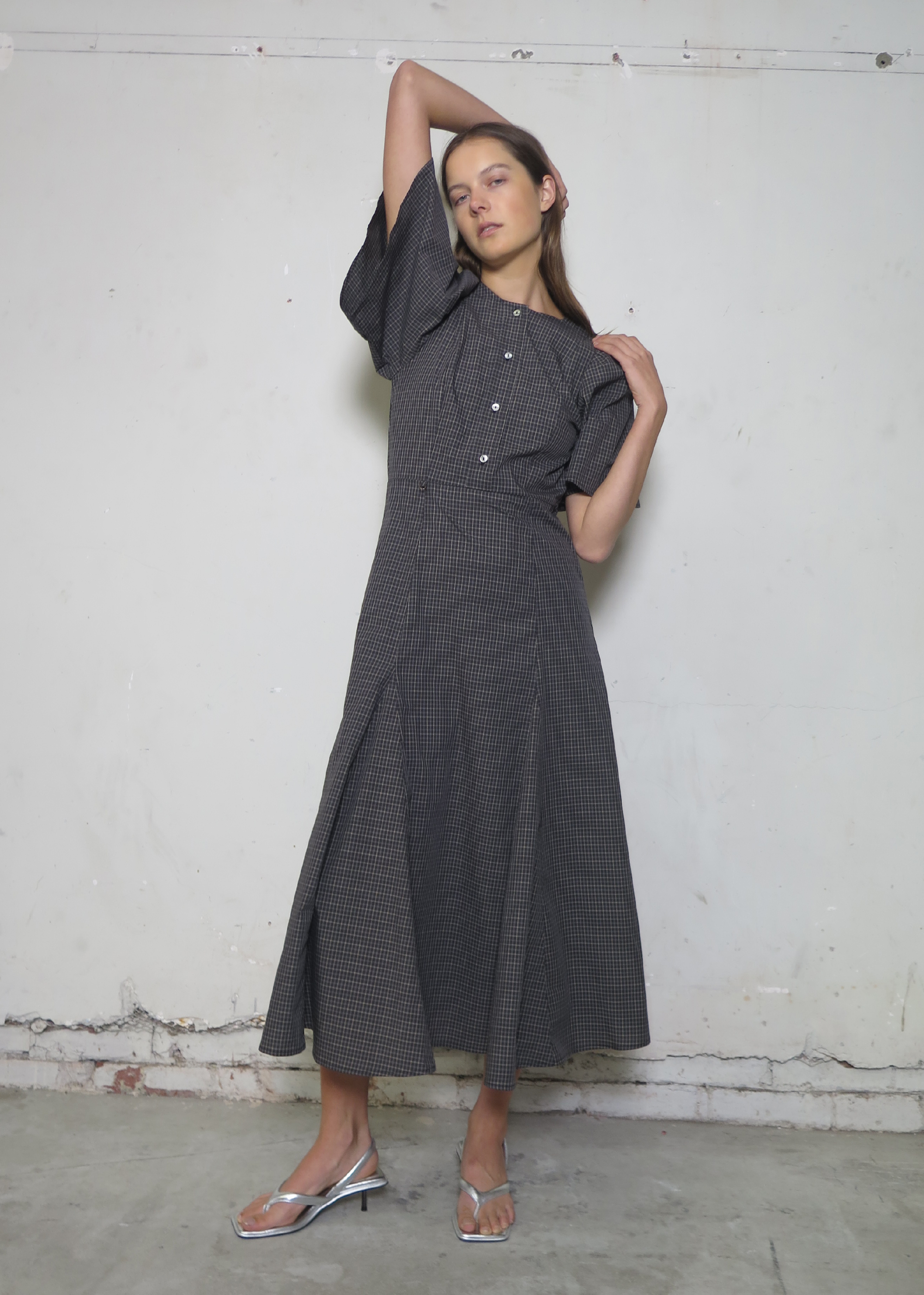 Lykke Dress ~ Charcoal Check