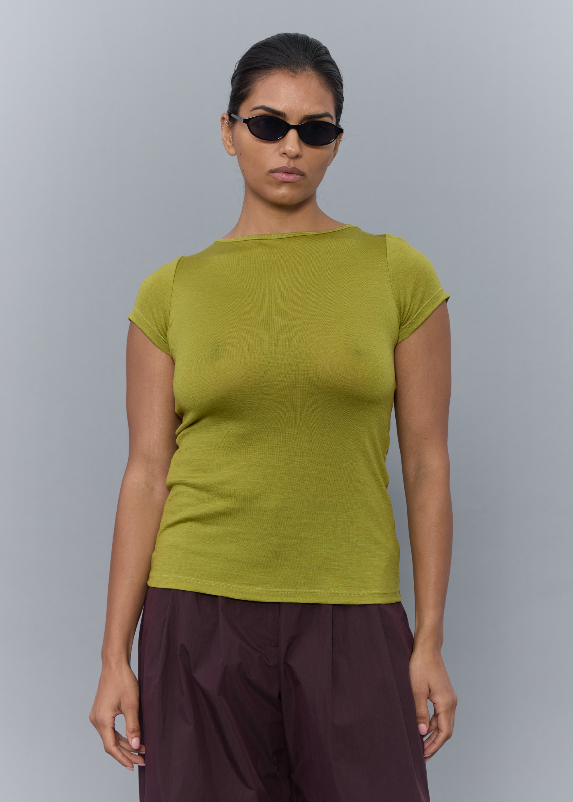 Connection Wool Baby Tee ~ Algae