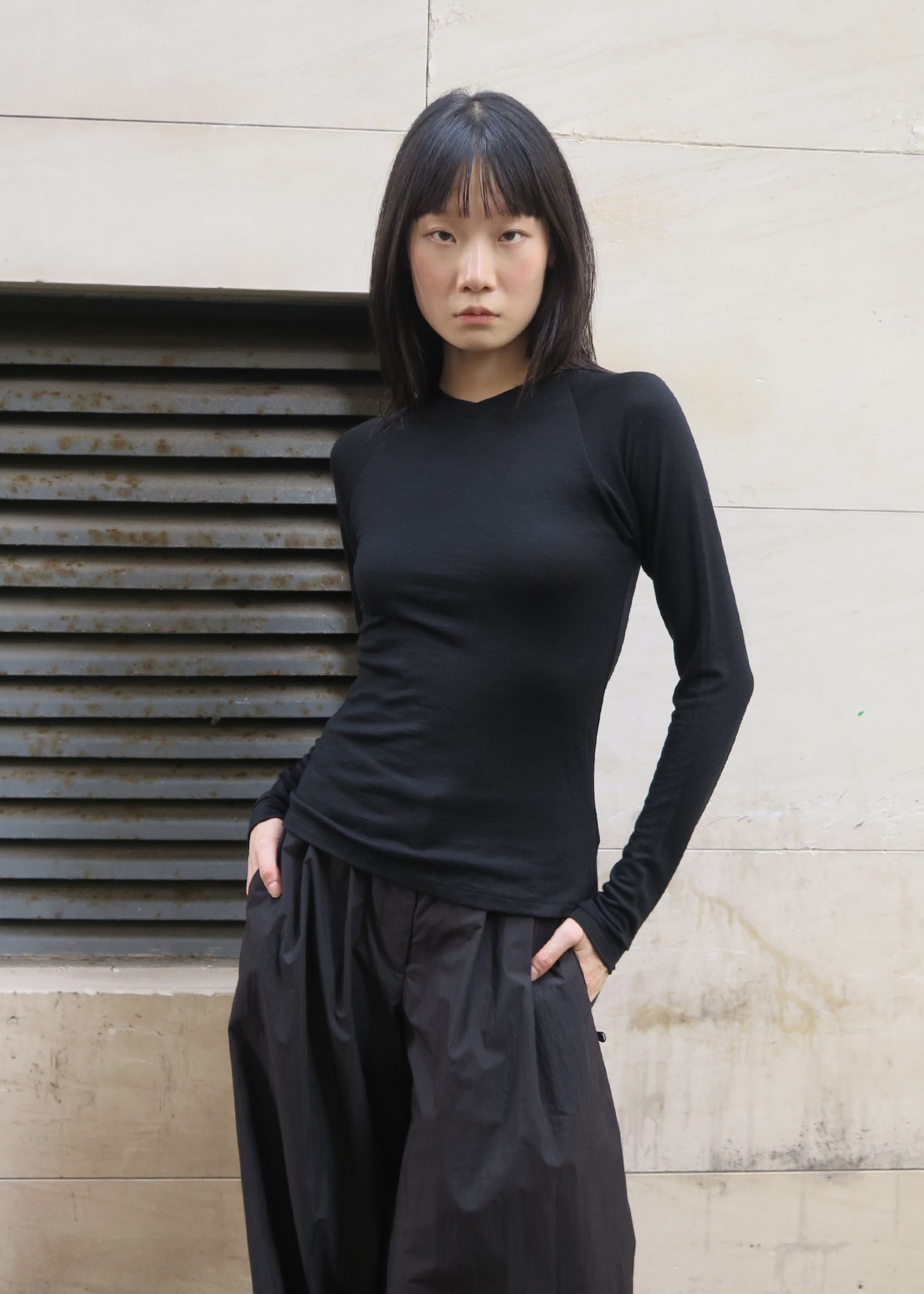 Beam V-Neck Wool Top