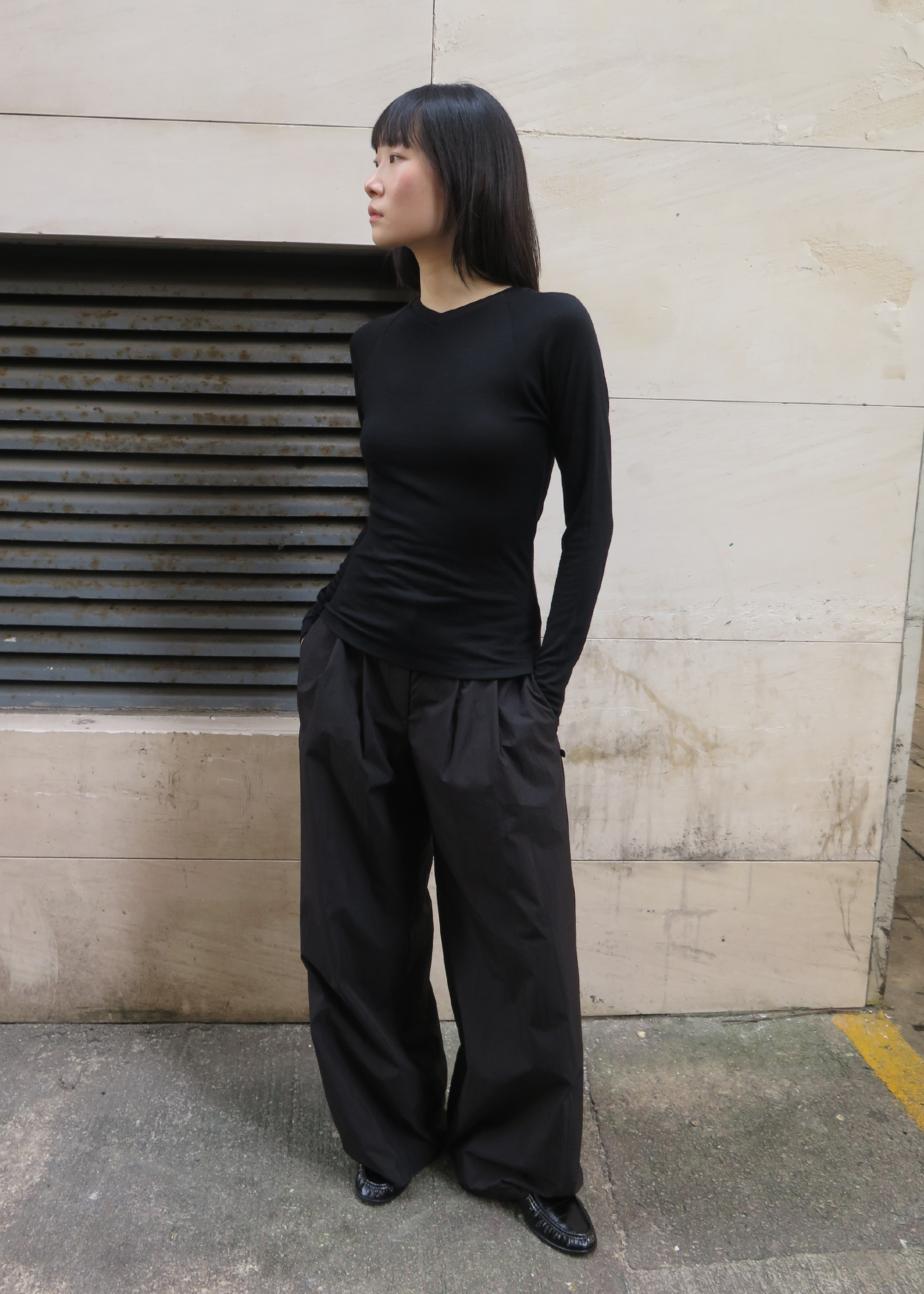 Beam V-Neck Wool Top