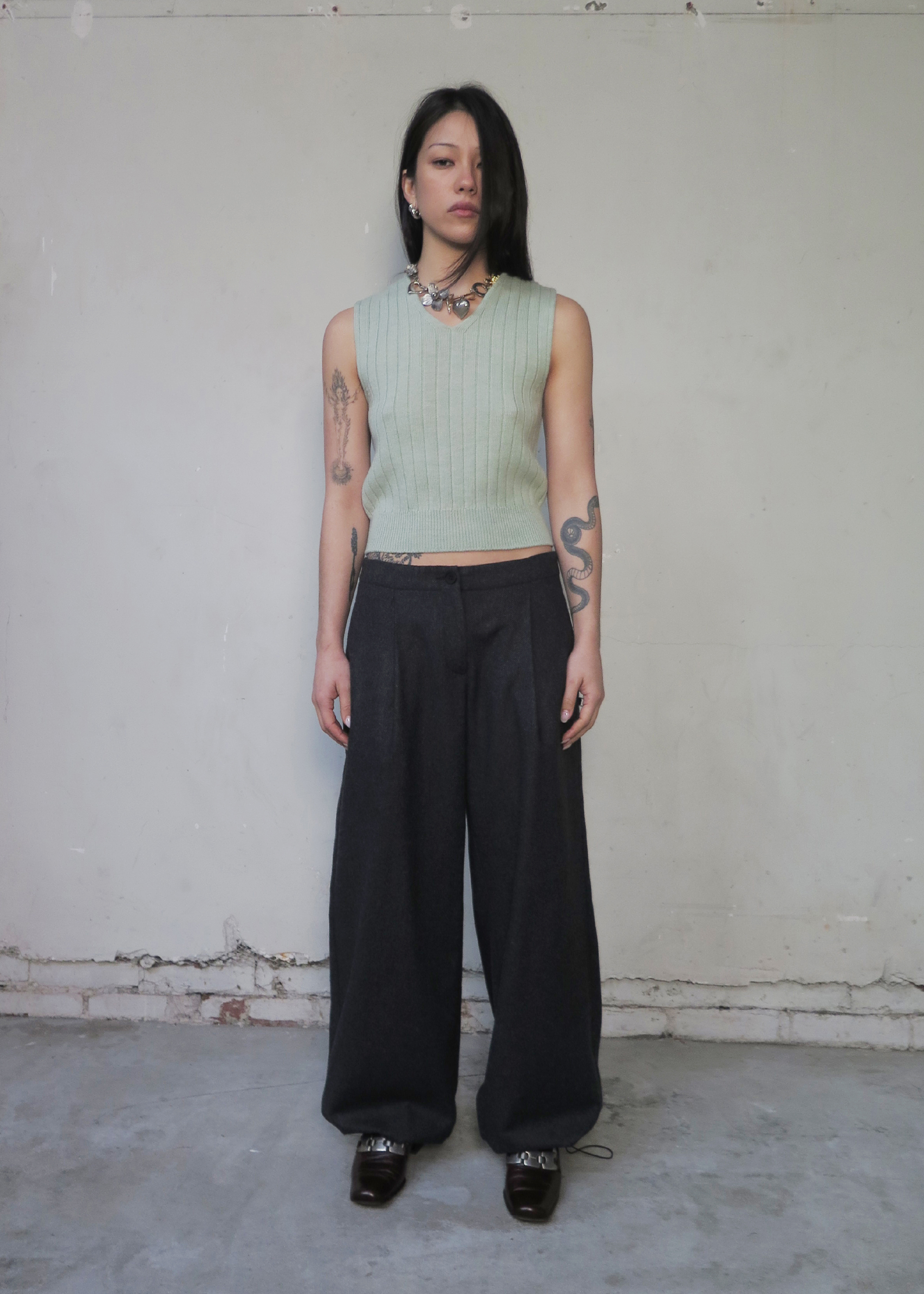 Cocoon Wool Pant ~ Charcoal