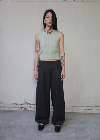 Cocoon Wool Pant ~ Charcoal