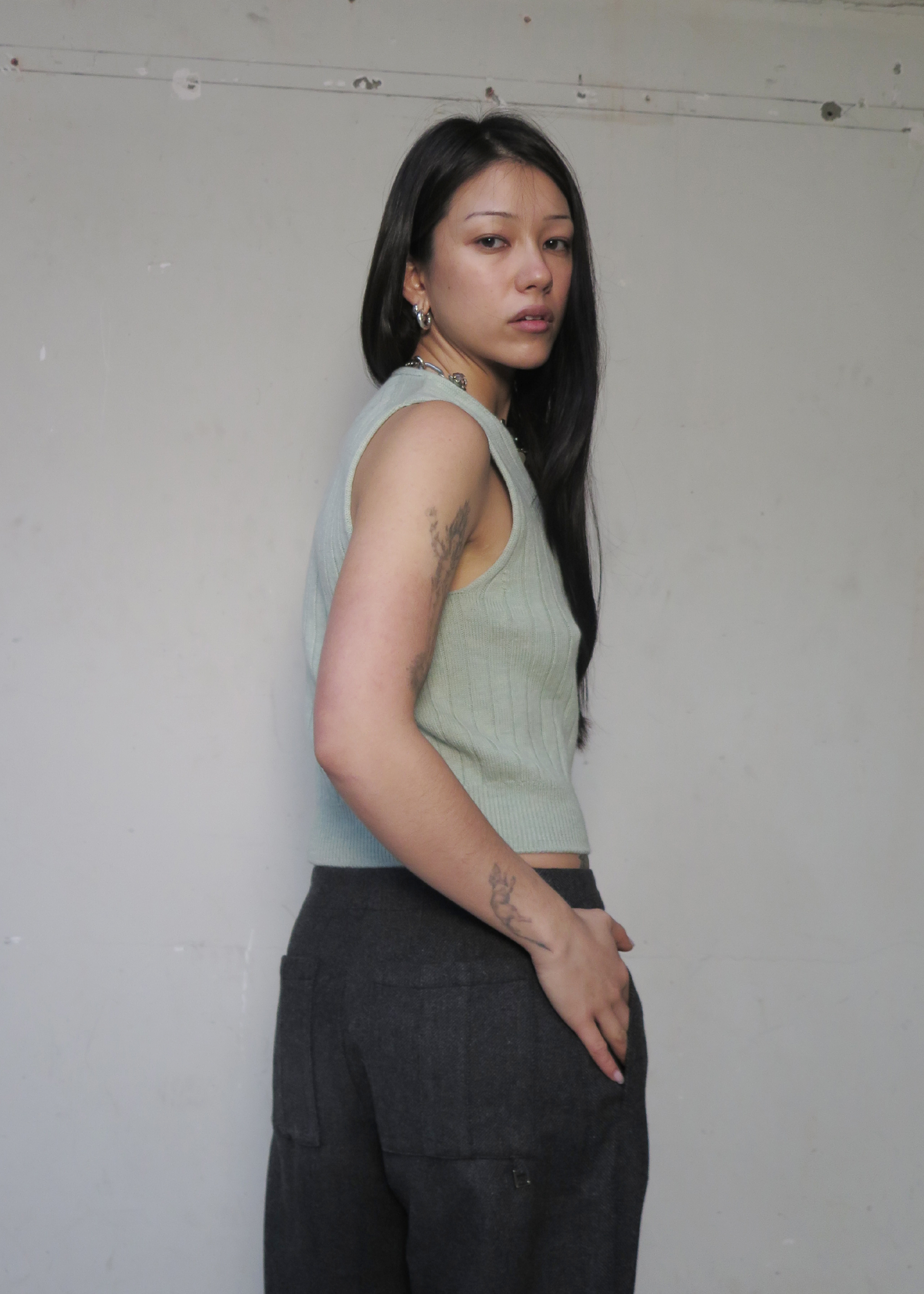 Cocoon Wool Pant ~ Charcoal